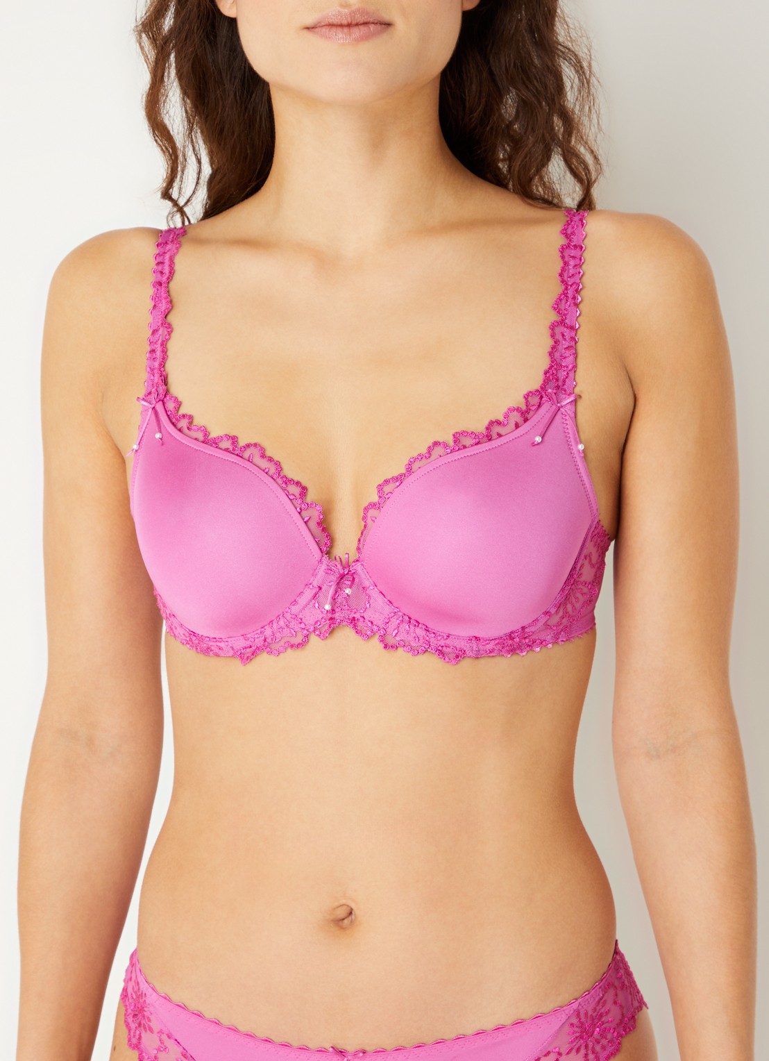 Marie Jo Jane voorgevormde bh met kralendecoratie - detail fuchsia