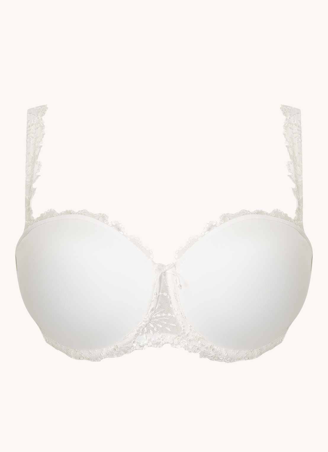Marie Jo Jane voorgevormde strapless bh met beugel en borduring - voorkant wit