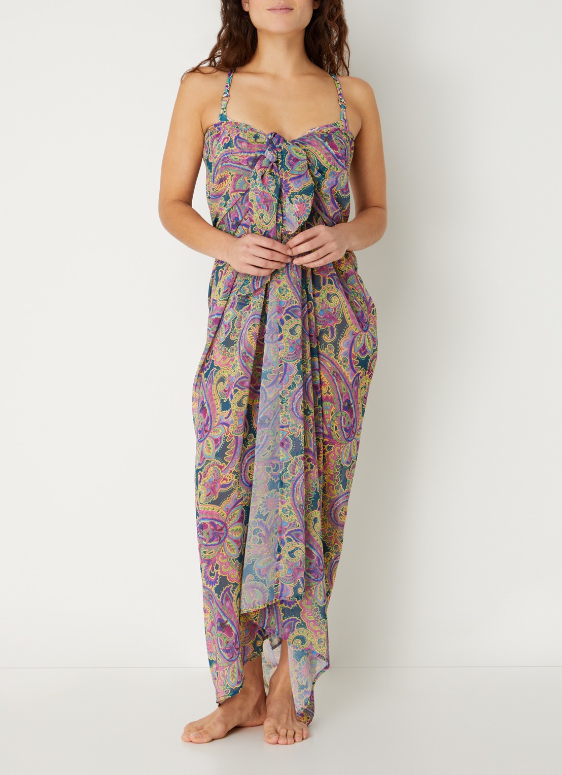 Marie Jo Jolise sarong met paisley dessin - detail 2 paars