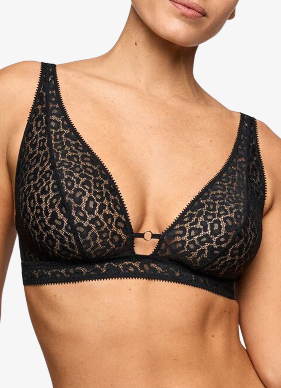 Marie Jo Juliane bralette met panterprint - detail 4 zwart