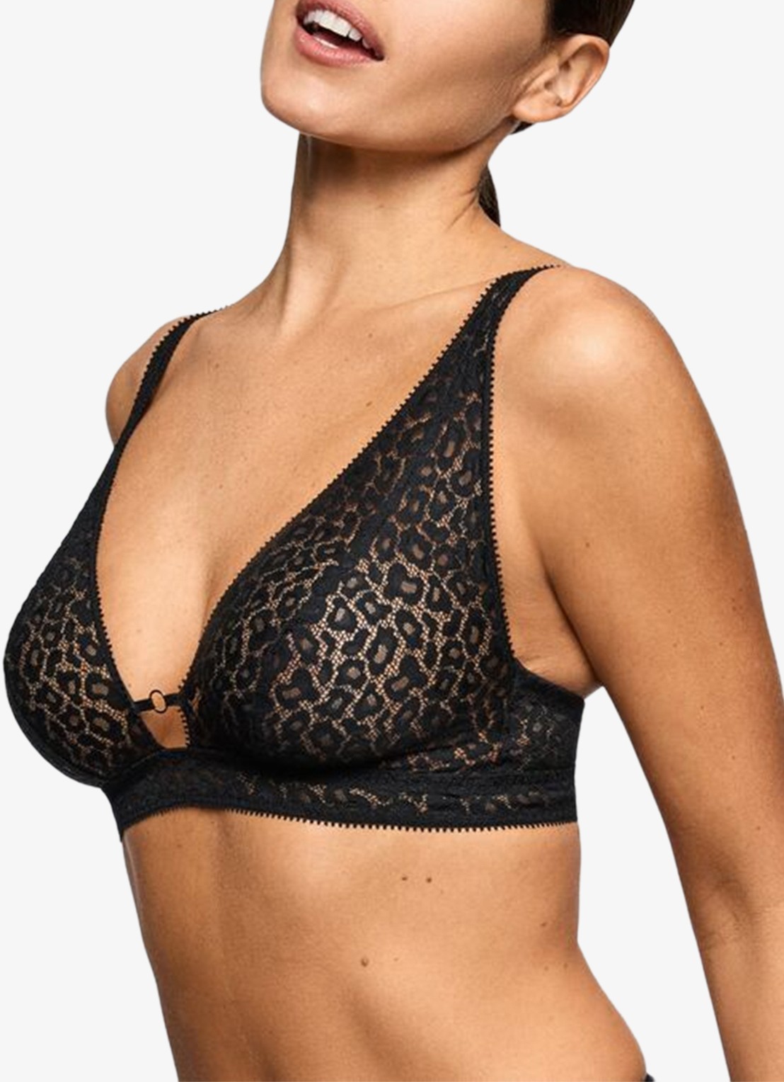 Marie Jo Juliane bralette met panterprint - detail 5 zwart