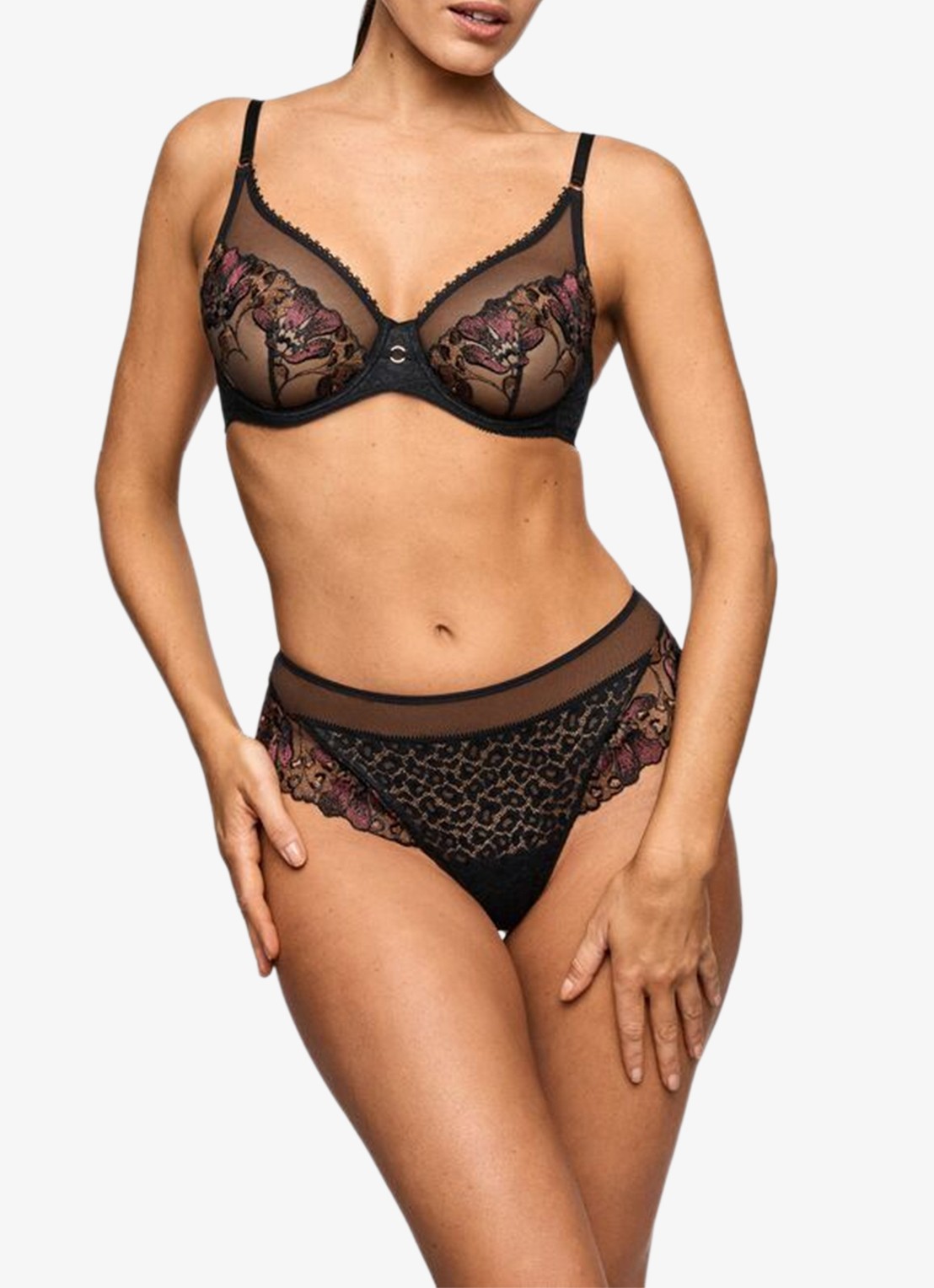Marie Jo Juliane string met kant - voorkant 2 zwart