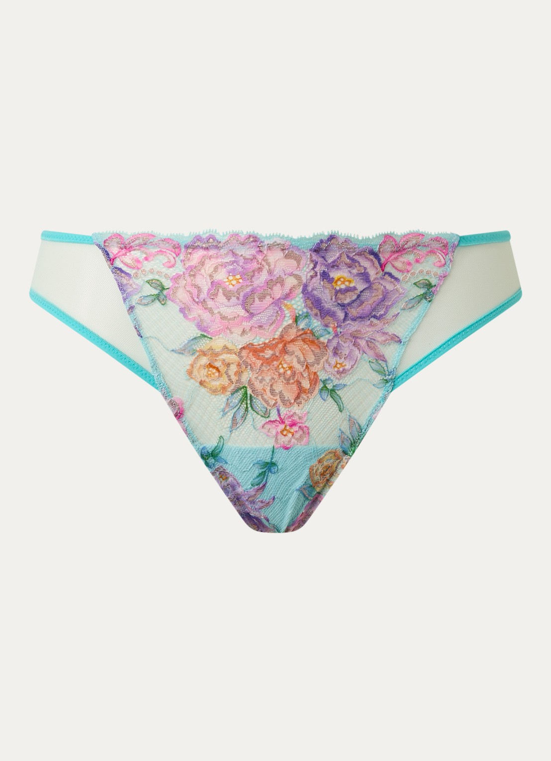 Marie Jo Lisbeth tanga van kant met lurex - voorkant mint