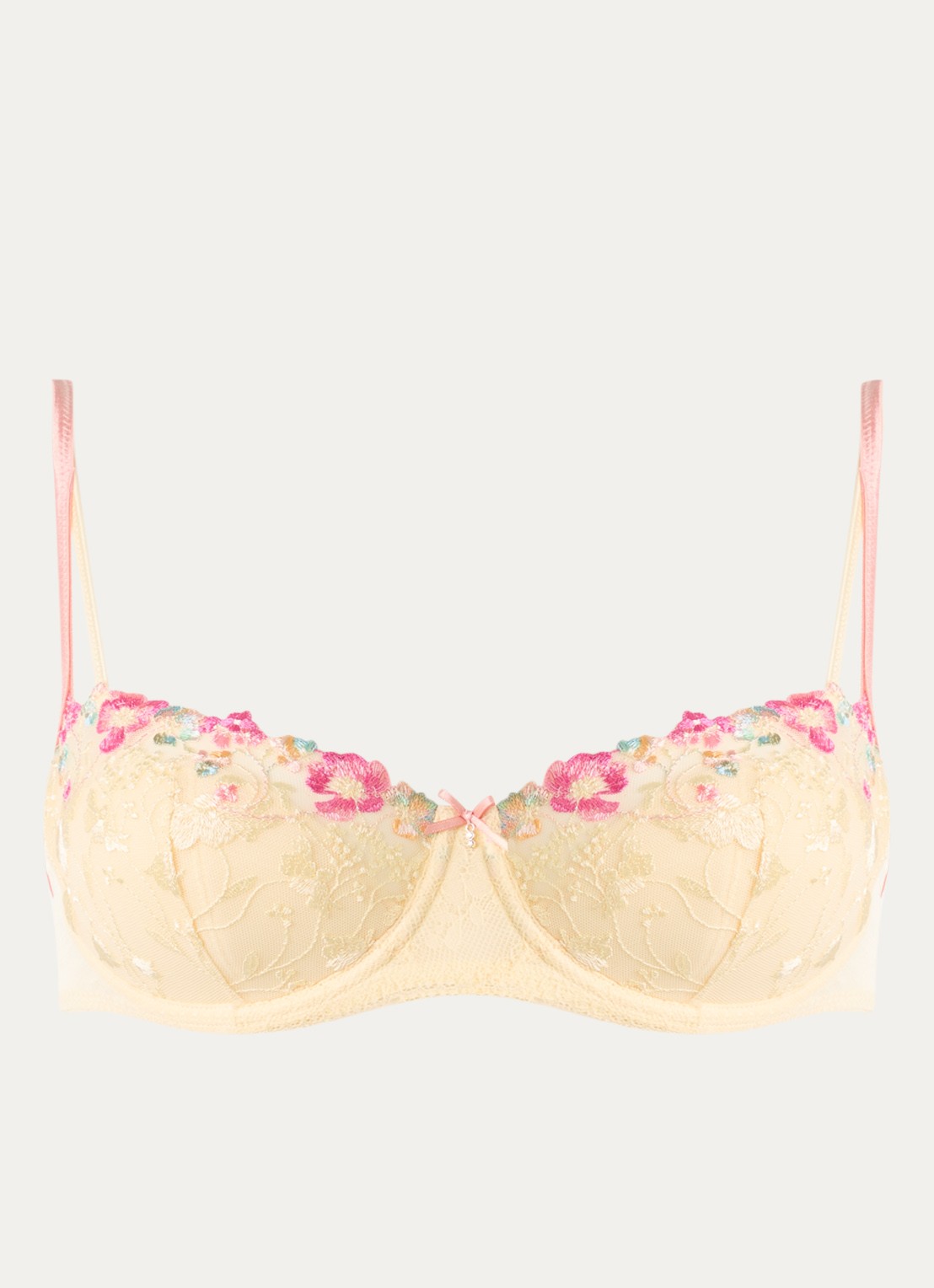 Marie Jo Lizelot balconette bh met overlay van kant - voorkant lichtgeel