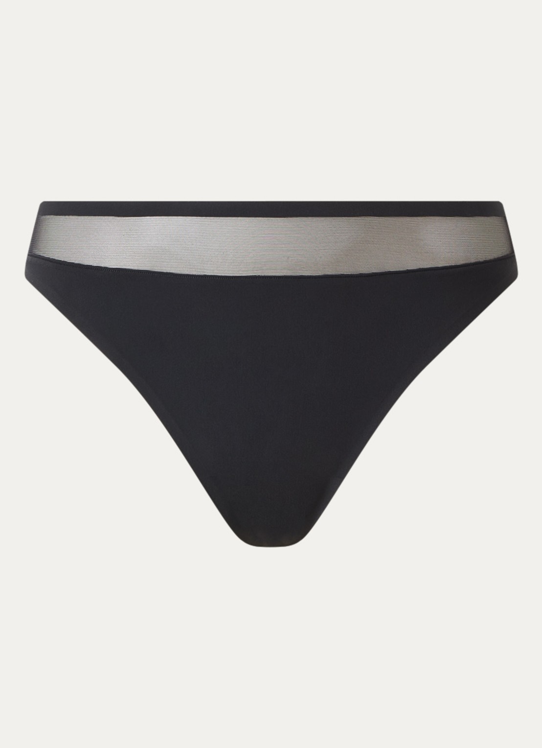 Marie Jo Louie naadloze string met mesh - voorkant 3 zwart