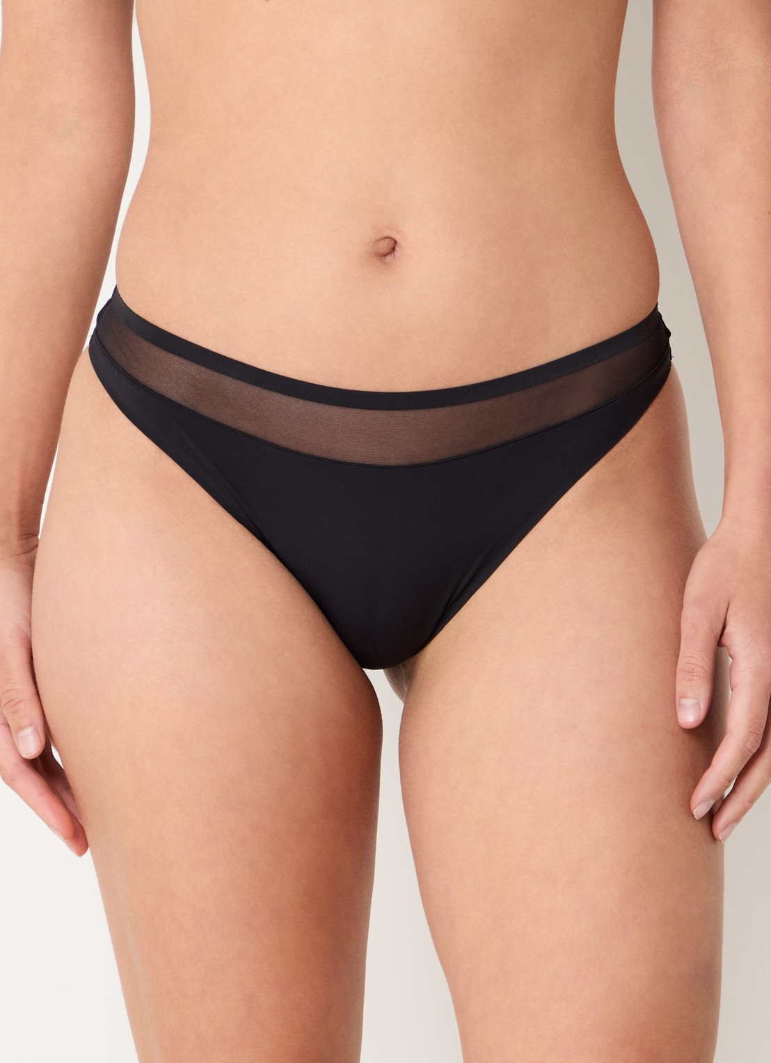 Marie Jo Louie naadloze tanga met mesh - detail 6 zwart