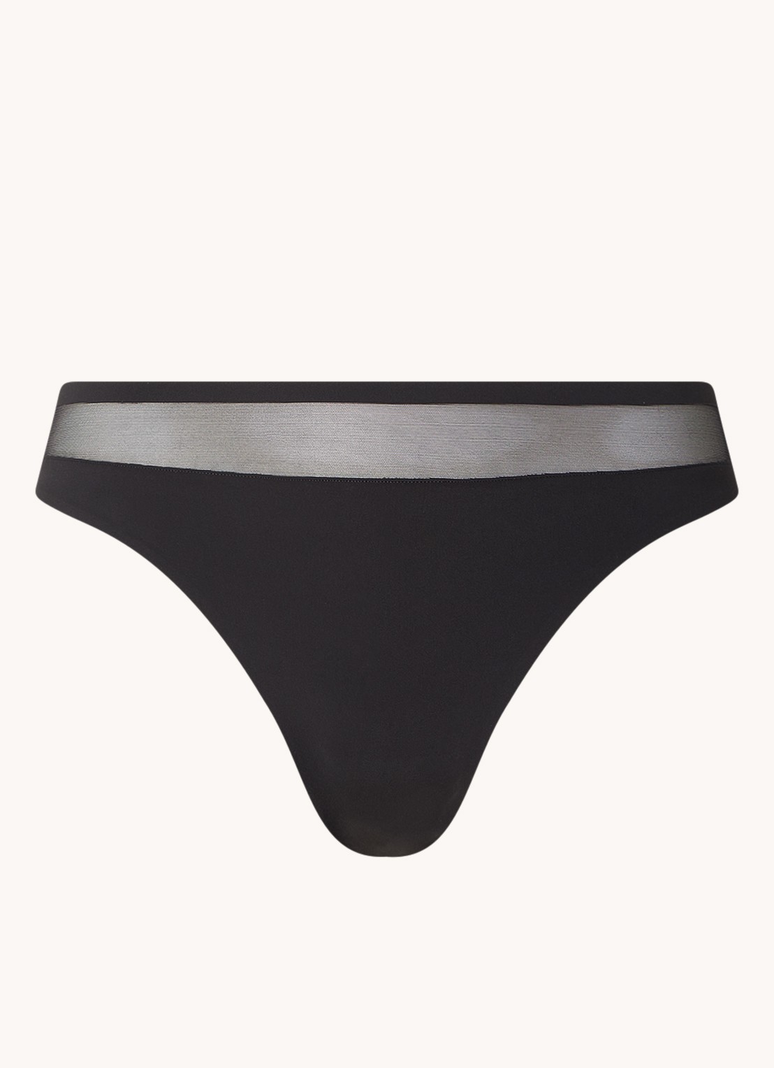 Marie Jo Louie naadloze tanga met mesh - voorkant 3 zwart