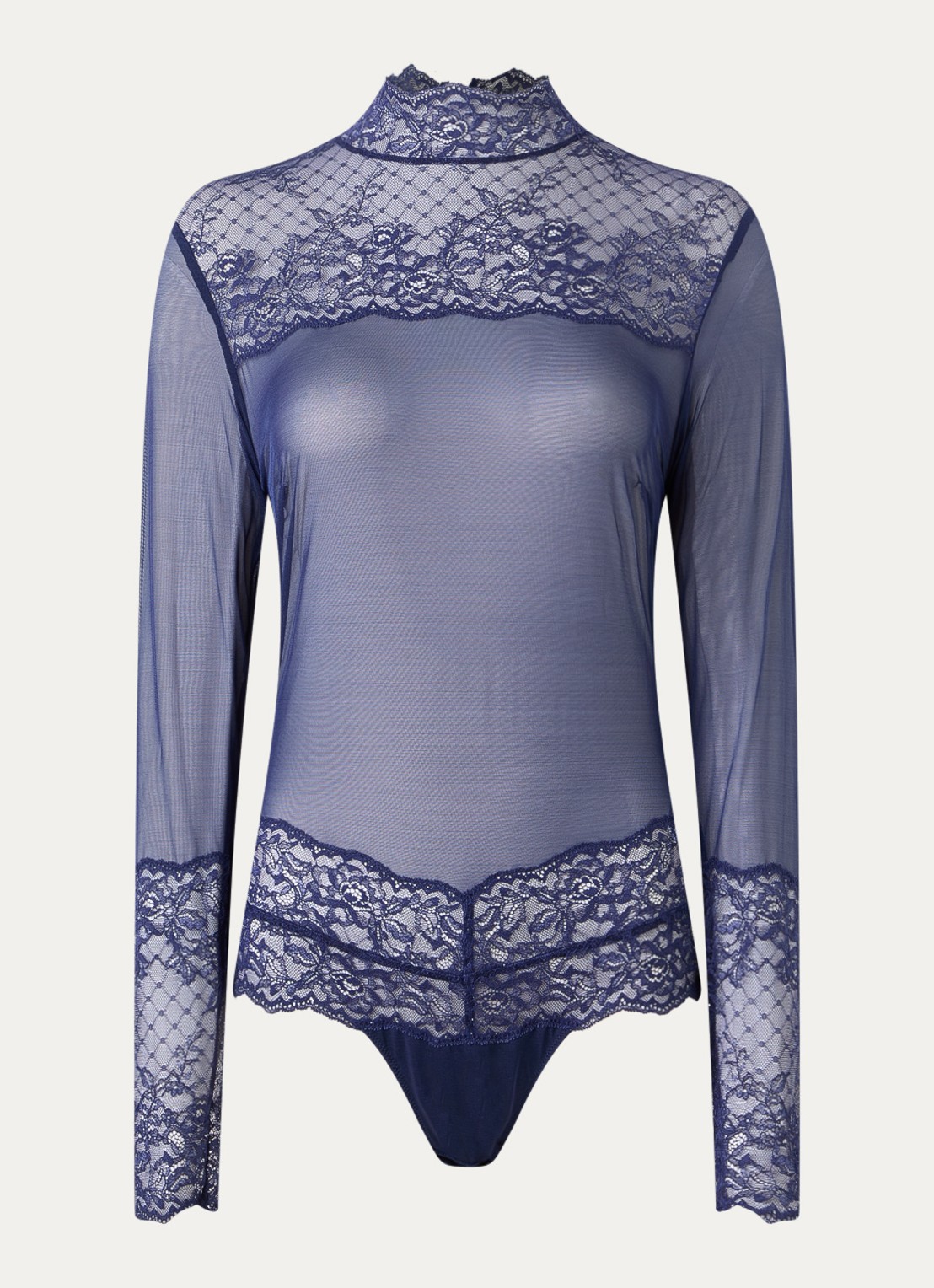 Marie Jo Musea body van mesh met kant - voorkant 2 donkerblauw