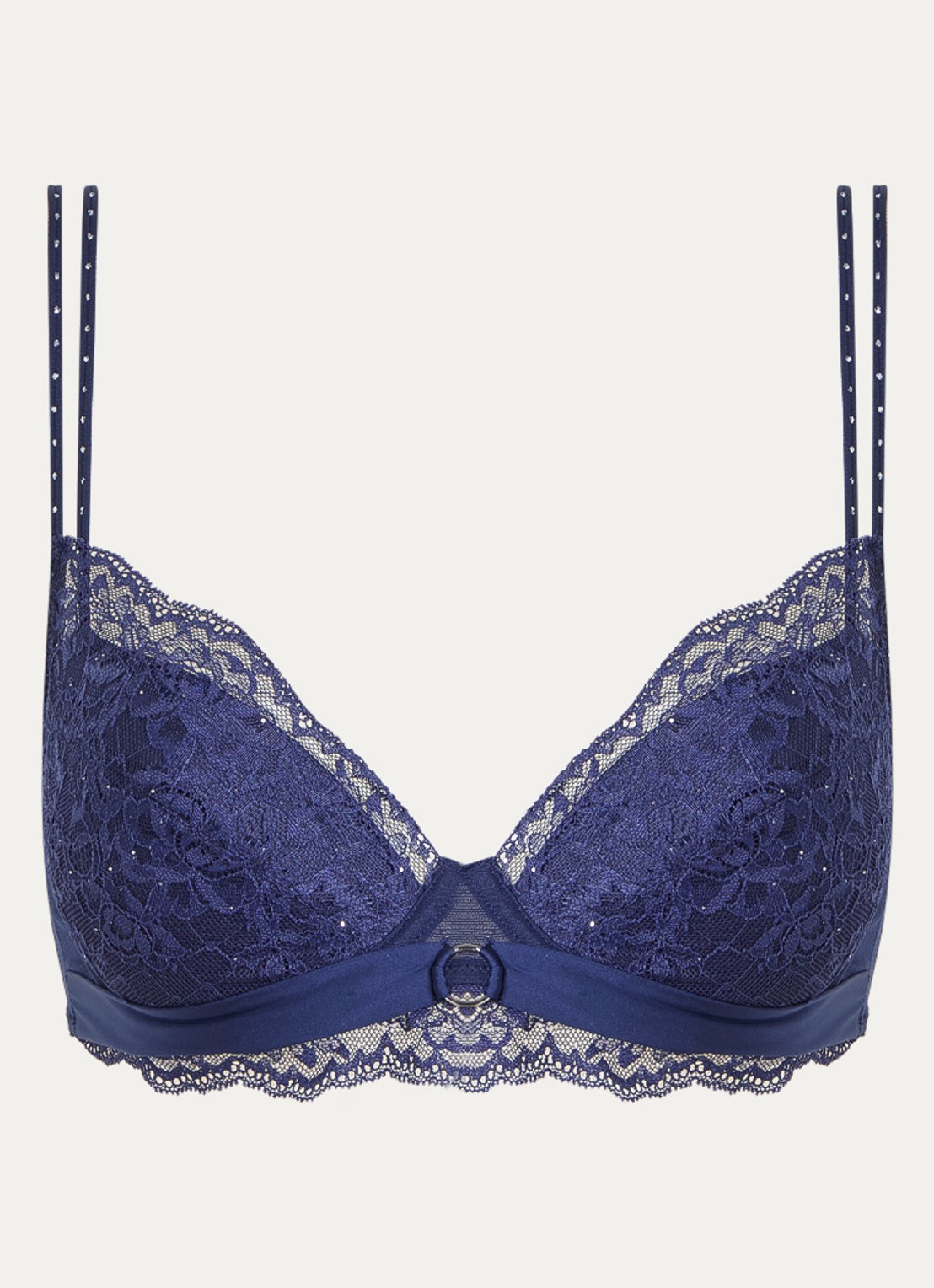 Marie Jo Musea push-up bh met pailletten - voorkant 2 donkerblauw