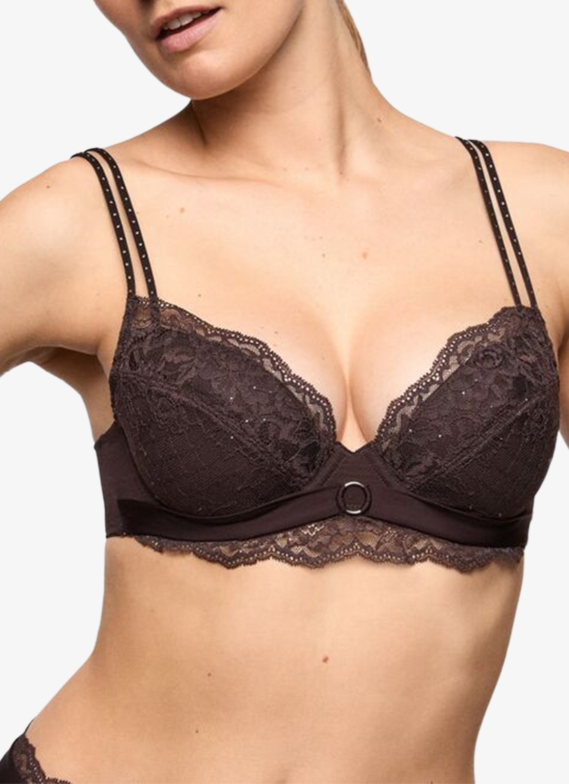 Marie Jo Musea push-up bh met pailletten - detail 4 donkerbruin