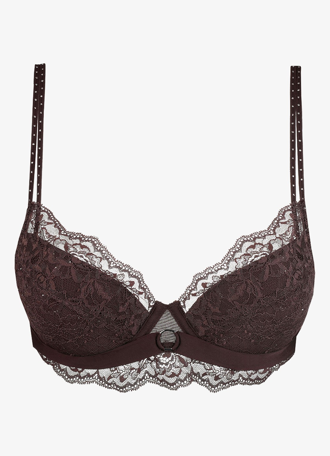 Marie Jo Musea push-up bh met pailletten - voorkant donkerbruin