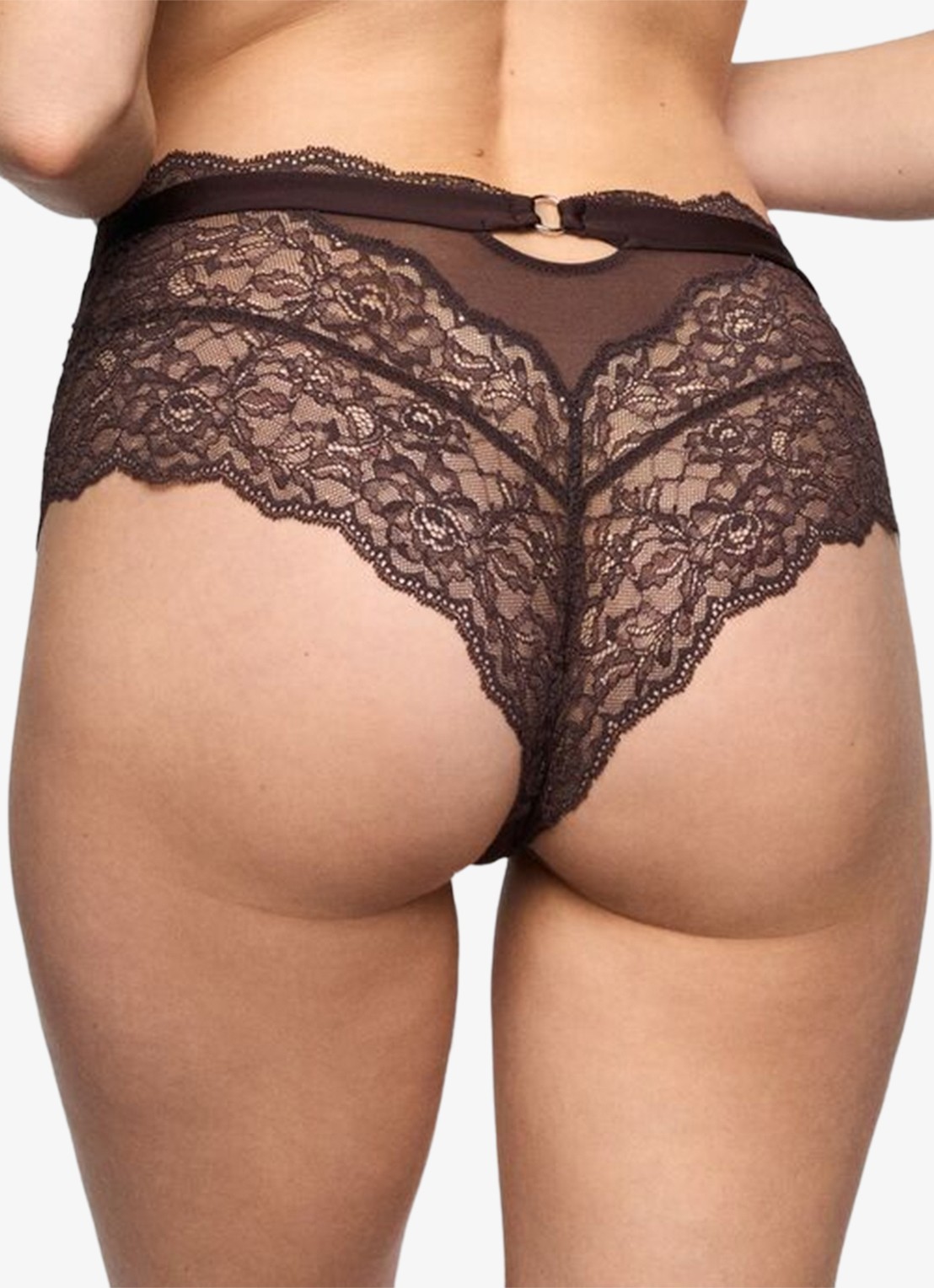 Marie Jo Musea shorty met pailletten - achterkant 3 donkerbruin