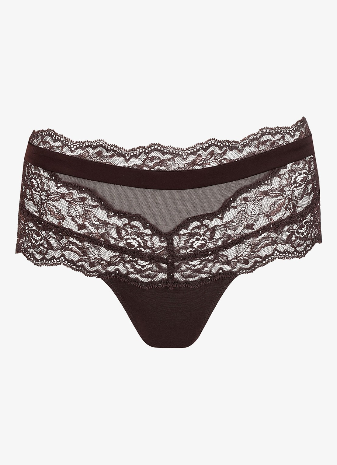 Marie Jo Musea shorty met pailletten - voorkant donkerbruin