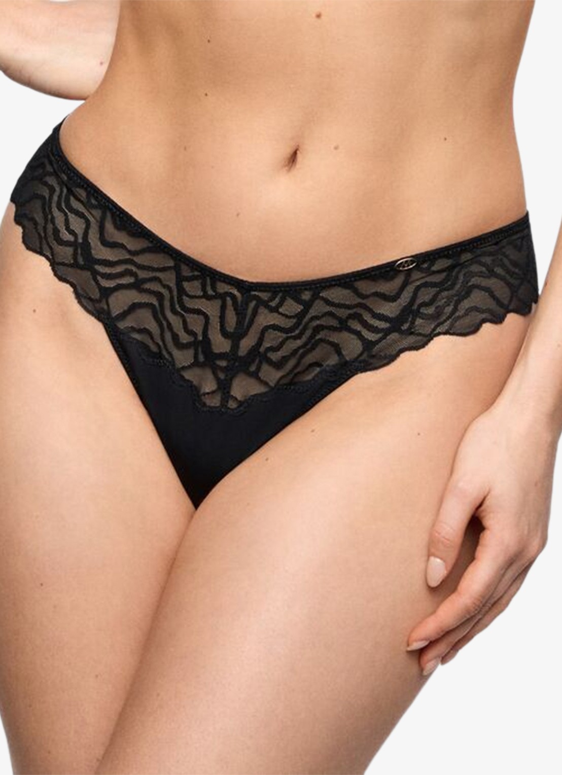 Marie Jo Nillo string met mesh  - detail 3 zwart