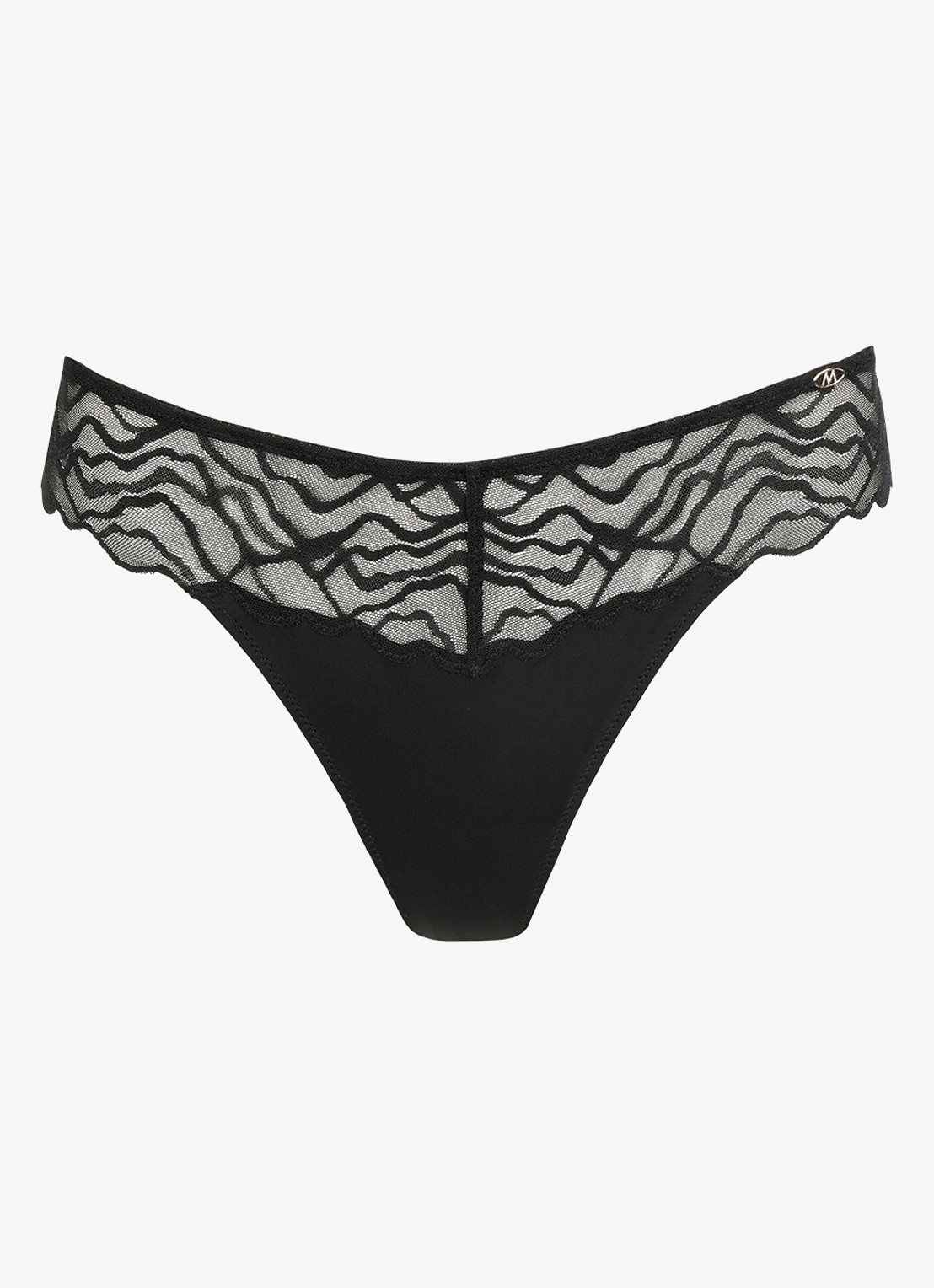 Marie Jo Nillo string met mesh  - voorkant zwart