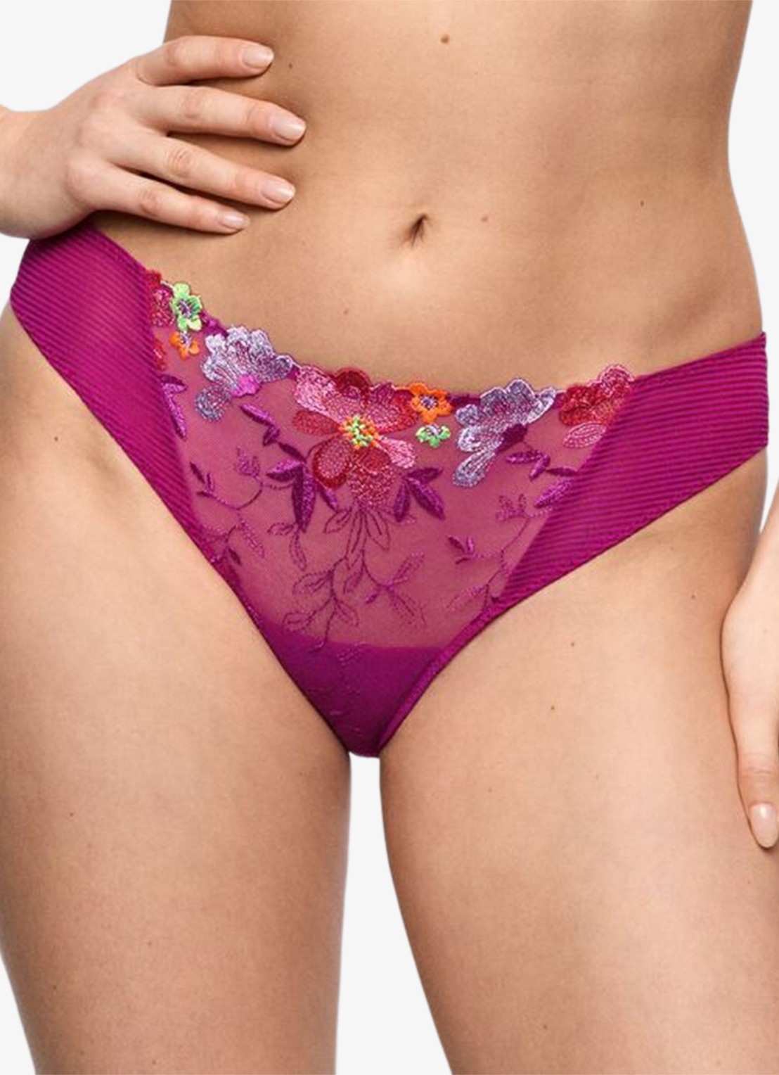 Marie Jo Odilly slip met mesh en kant - detail 3 paars