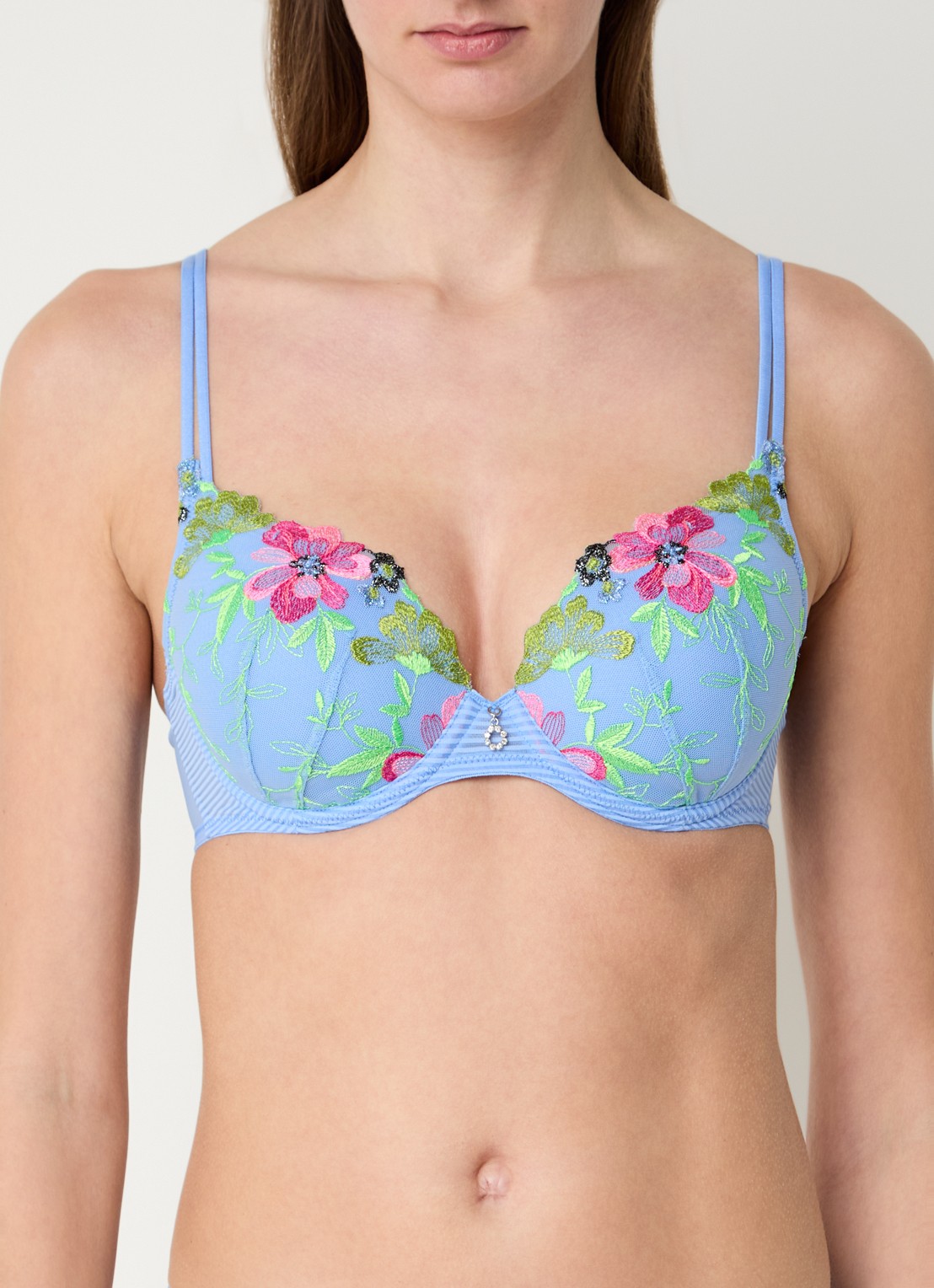 Marie Jo Odilly voorgevormde beugel bh met mesh - detail blauw