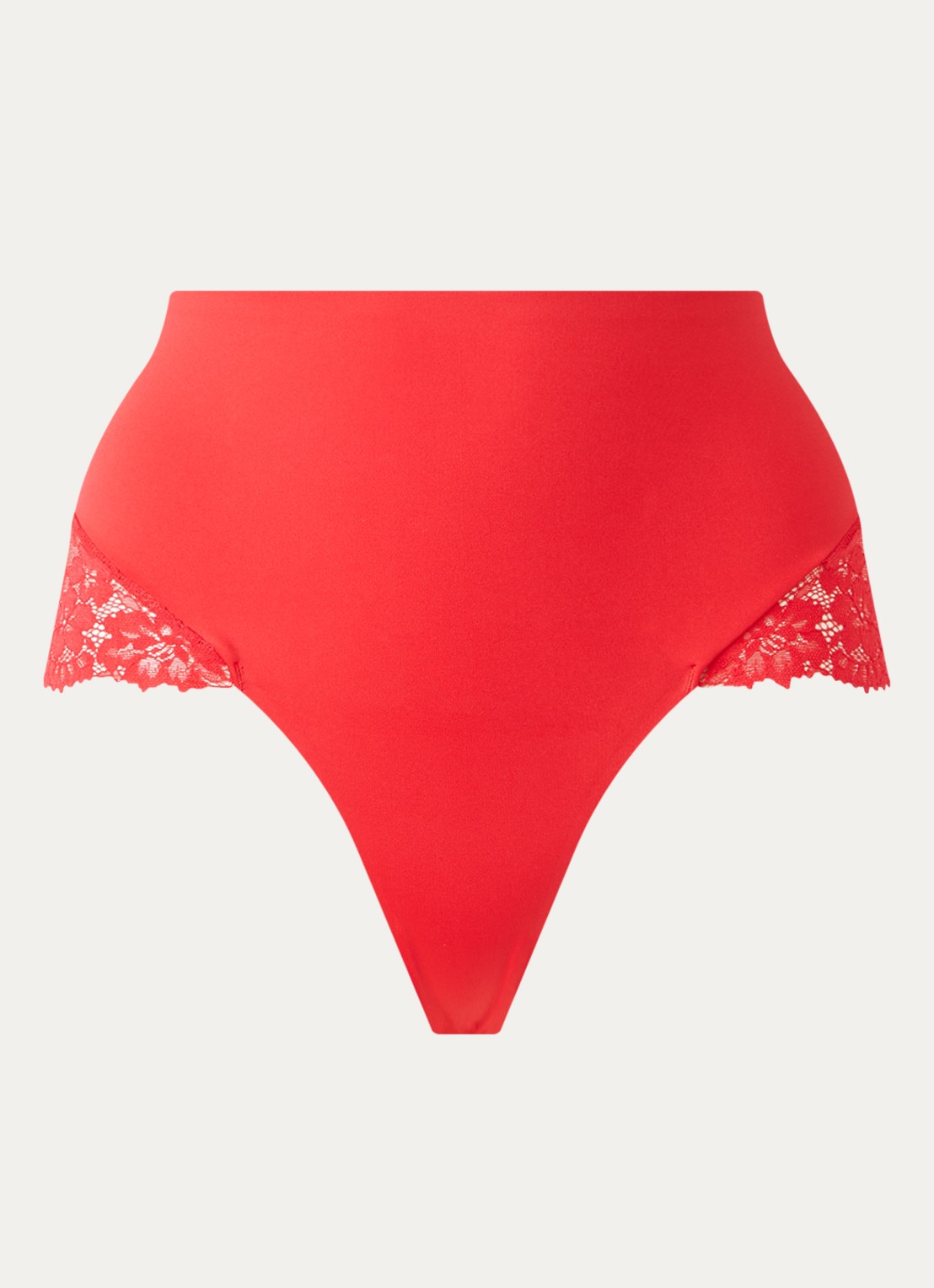 Marie Jo Soft Studio high waisted slip met kant - voorkant 3 rood