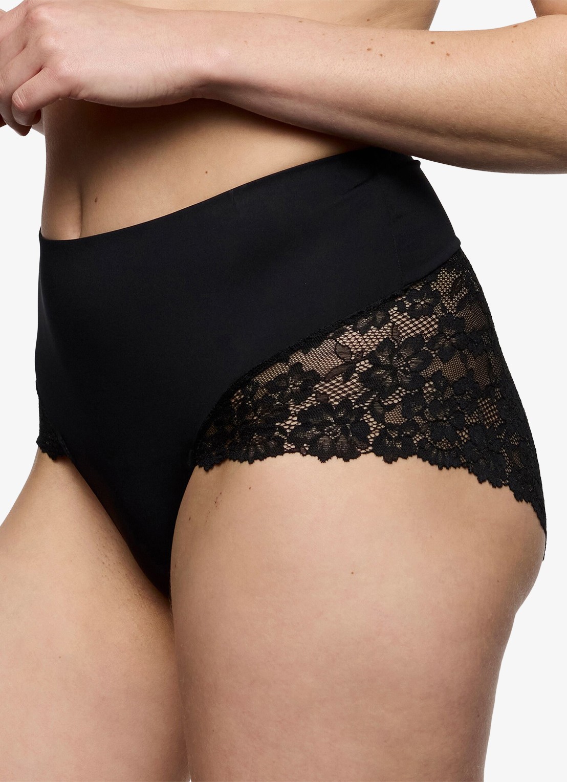 Marie Jo Soft Studio high waisted slip met kant - detail 2 zwart