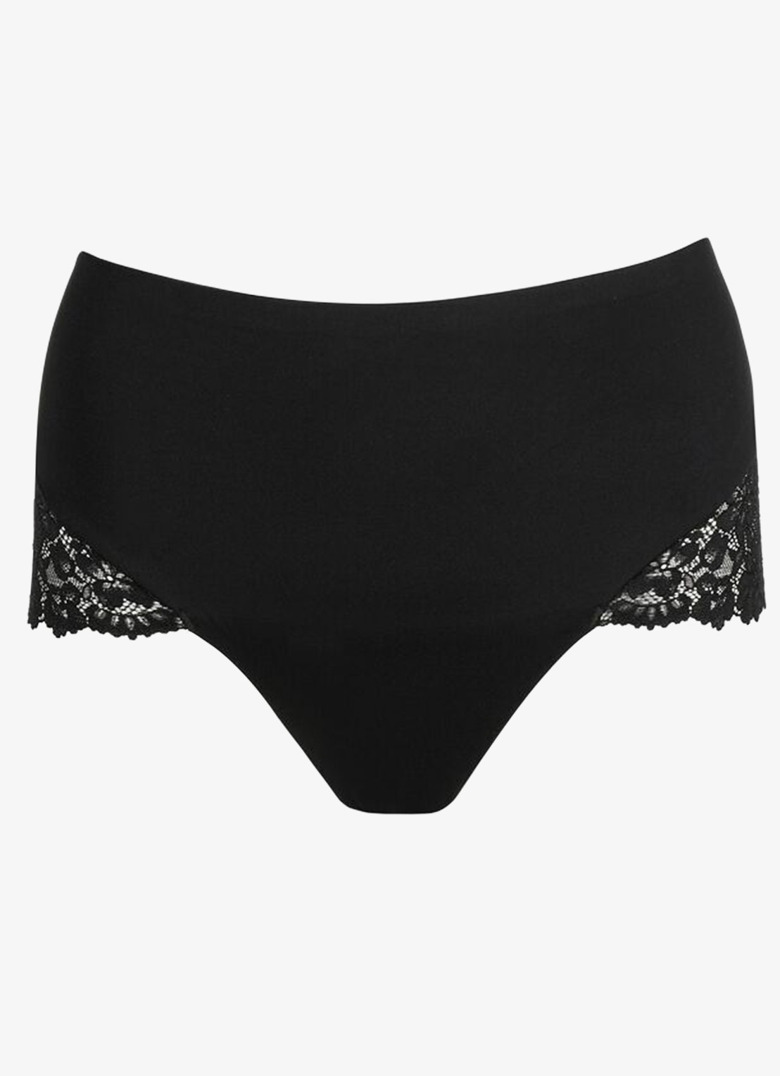 Marie Jo Soft Studio high waisted slip met kant - voorkant 7 zwart