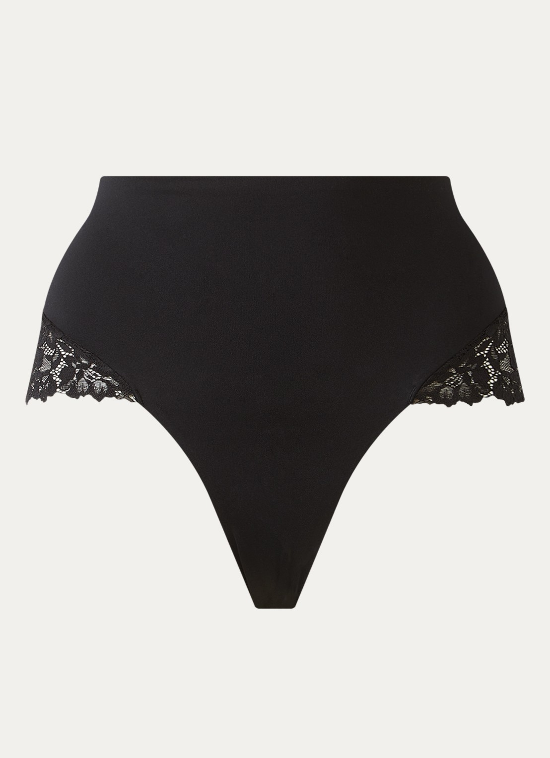 Marie Jo Soft Studio high waisted slip met kant - voorkant zwart
