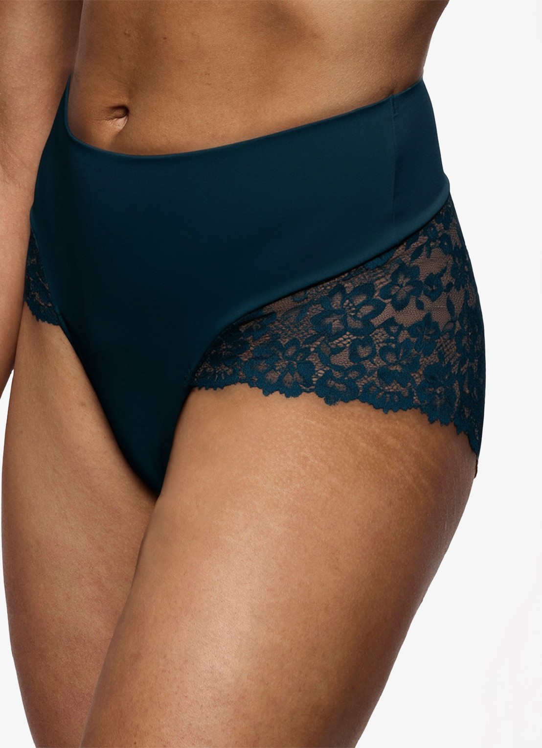 Marie Jo Soft Studio high waisted slip met kant - detail 2 donkerblauw
