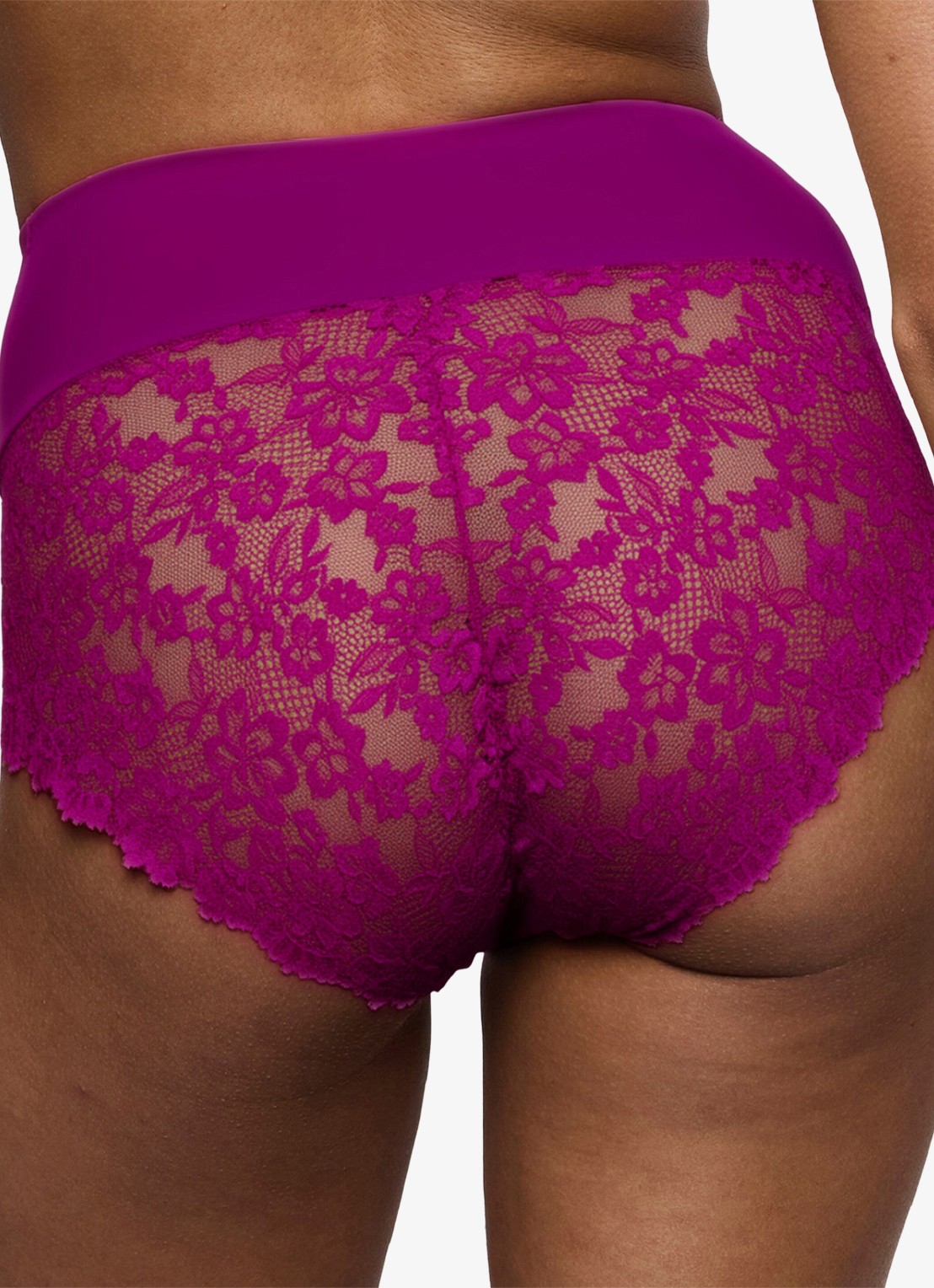 Marie Jo Soft Studio high waisted slip met kant - achterkant oudroze