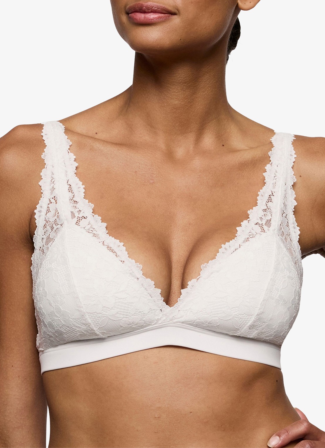Marie Jo Soft Studio voorgevormde bralette met overlay van kant - detail 4 wit