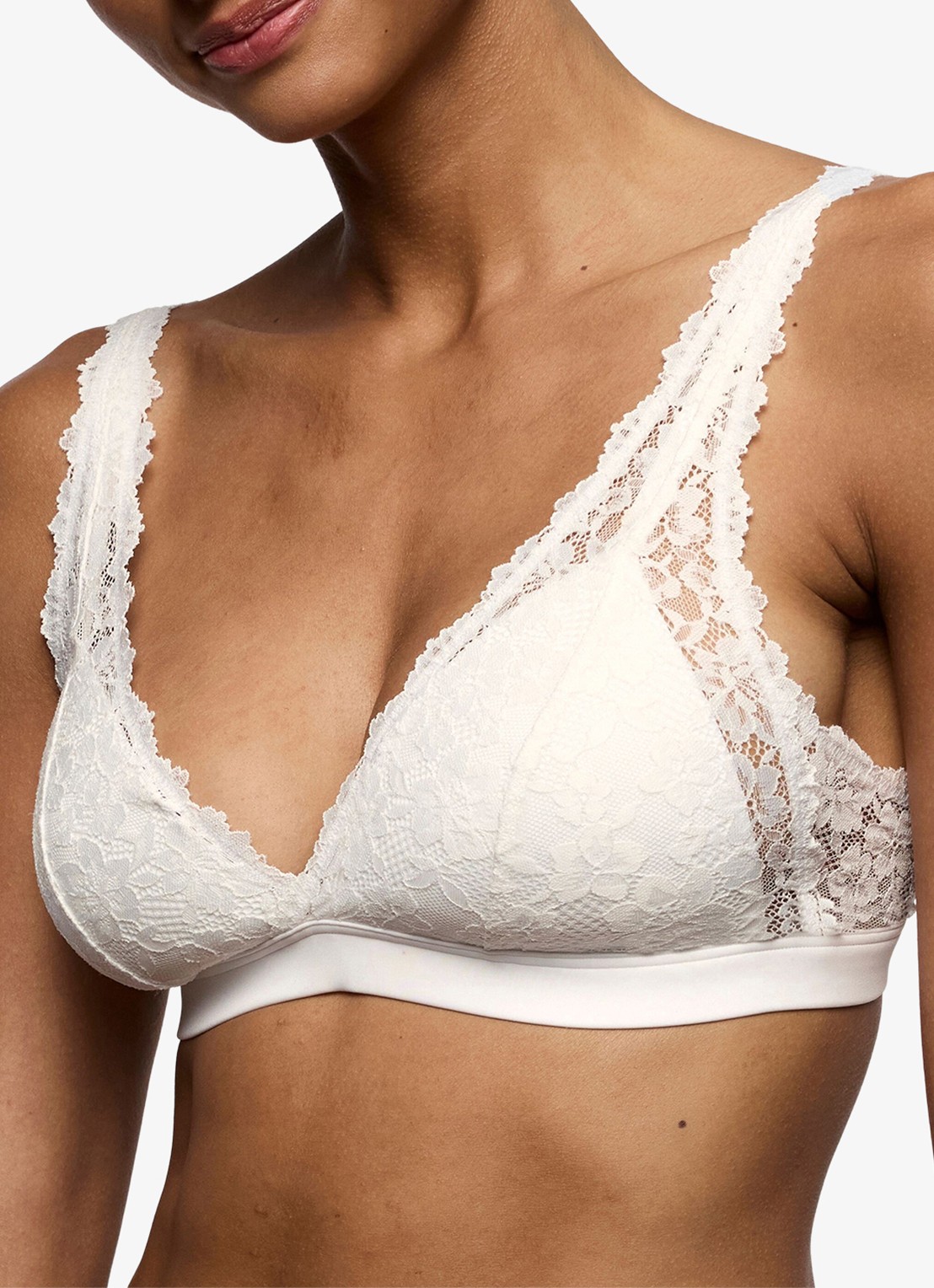 Marie Jo Soft Studio voorgevormde bralette met overlay van kant - detail 5 wit
