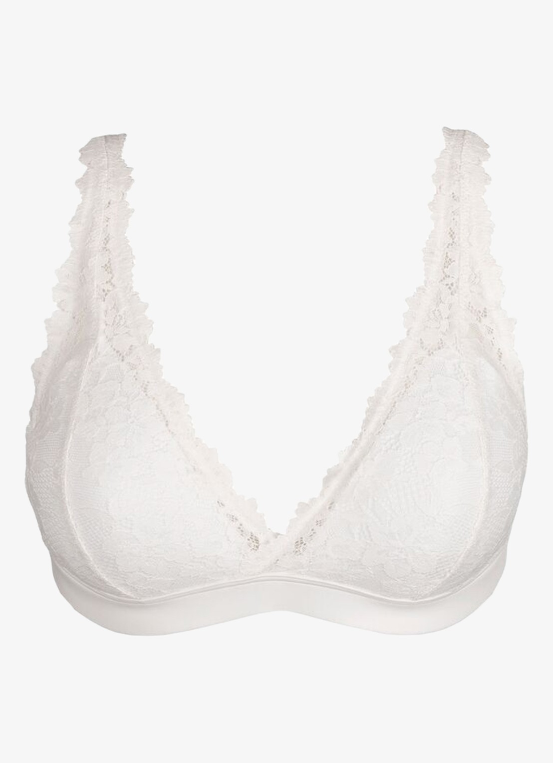 Marie Jo Soft Studio voorgevormde bralette met overlay van kant - voorkant 2 wit