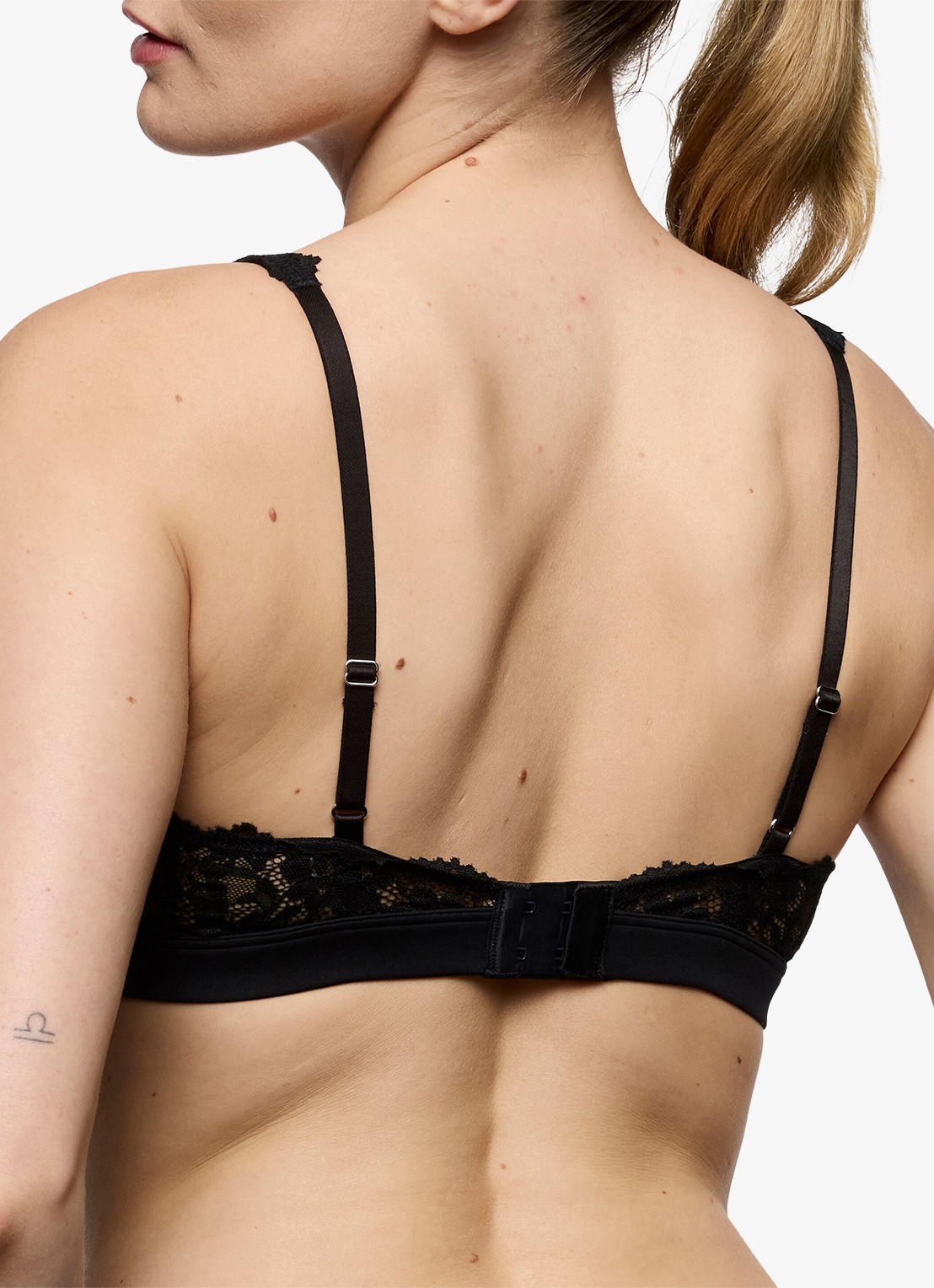 Marie Jo Soft Studio voorgevormde bralette met overlay van kant - achterkant 5 zwart
