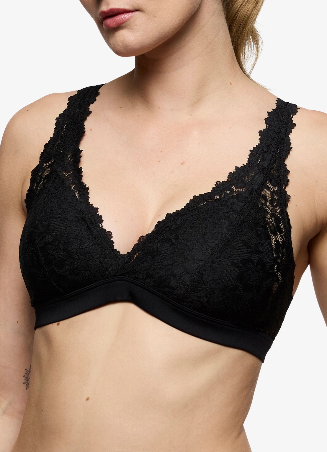 Marie Jo Soft Studio voorgevormde bralette met overlay van kant - detail 4 zwart