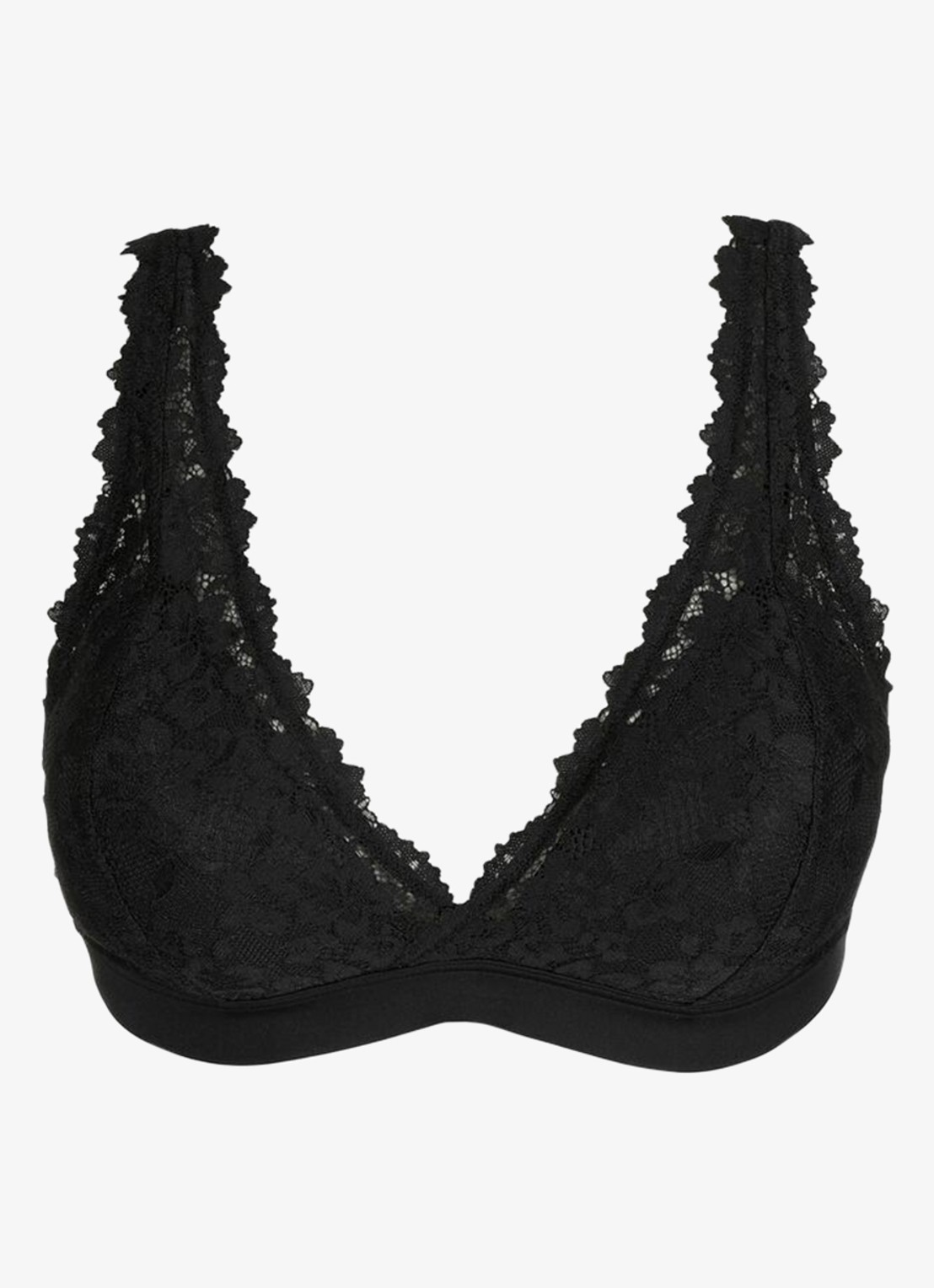 Marie Jo Soft Studio voorgevormde bralette met overlay van kant - voorkant zwart