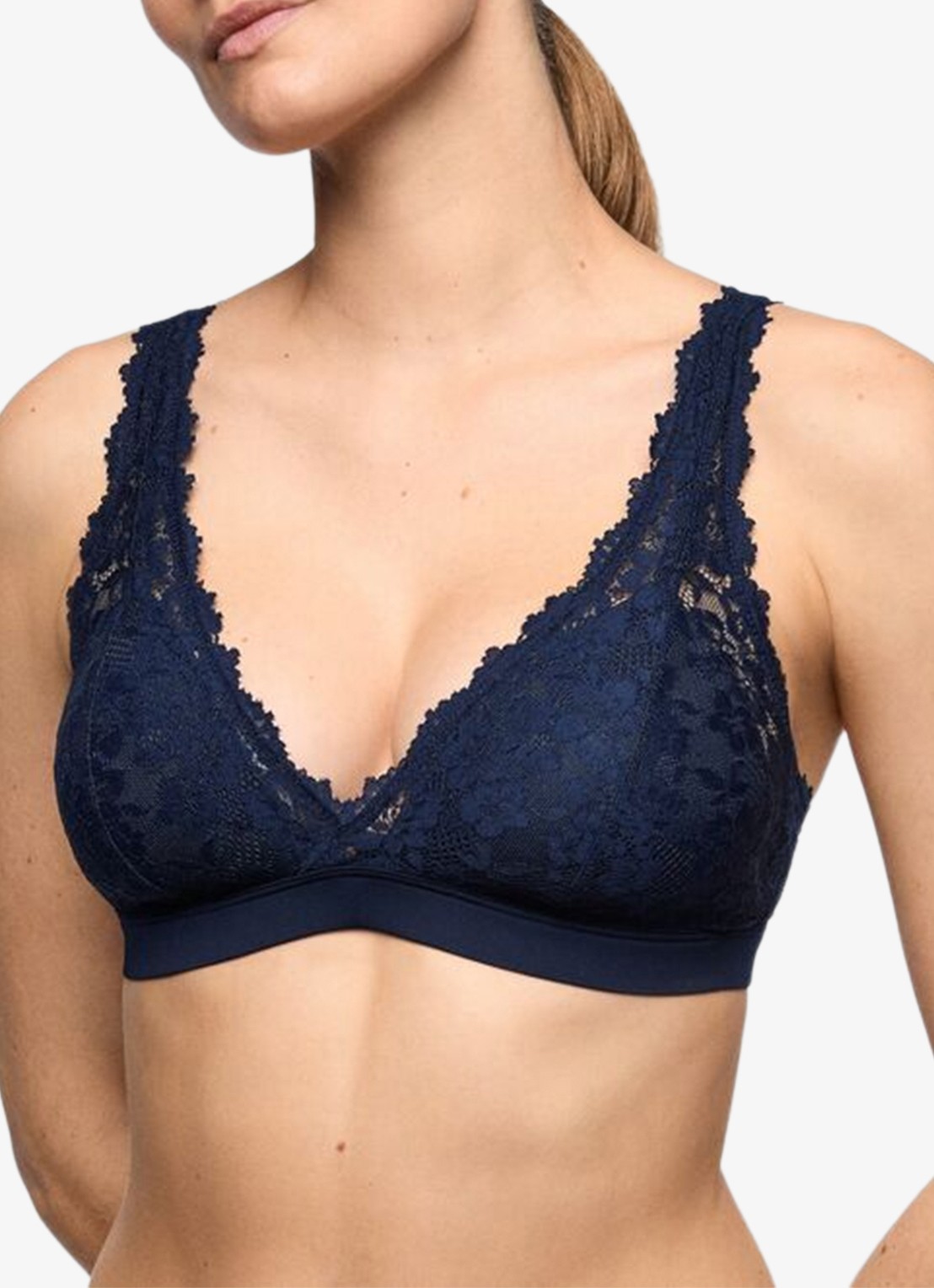 Marie Jo Soft Studio voorgevormde bralette met overlay van kant - detail 4 donkerblauw