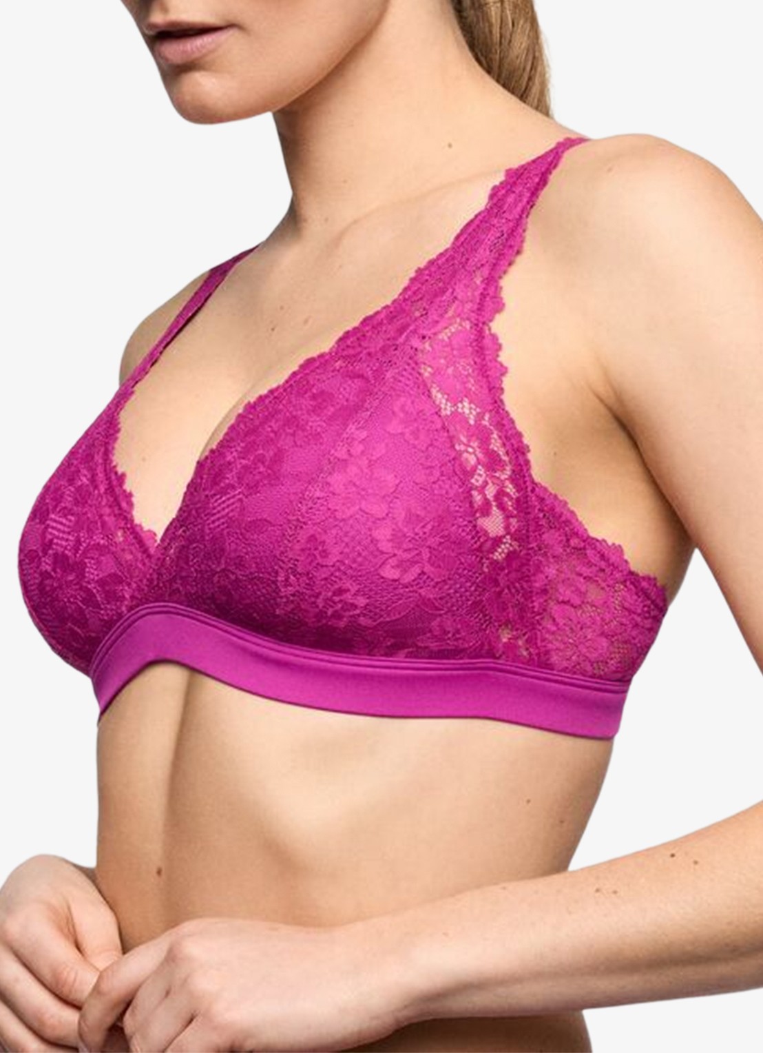 Marie Jo Soft Studio voorgevormde bralette met overlay van kant - detail 2 roze