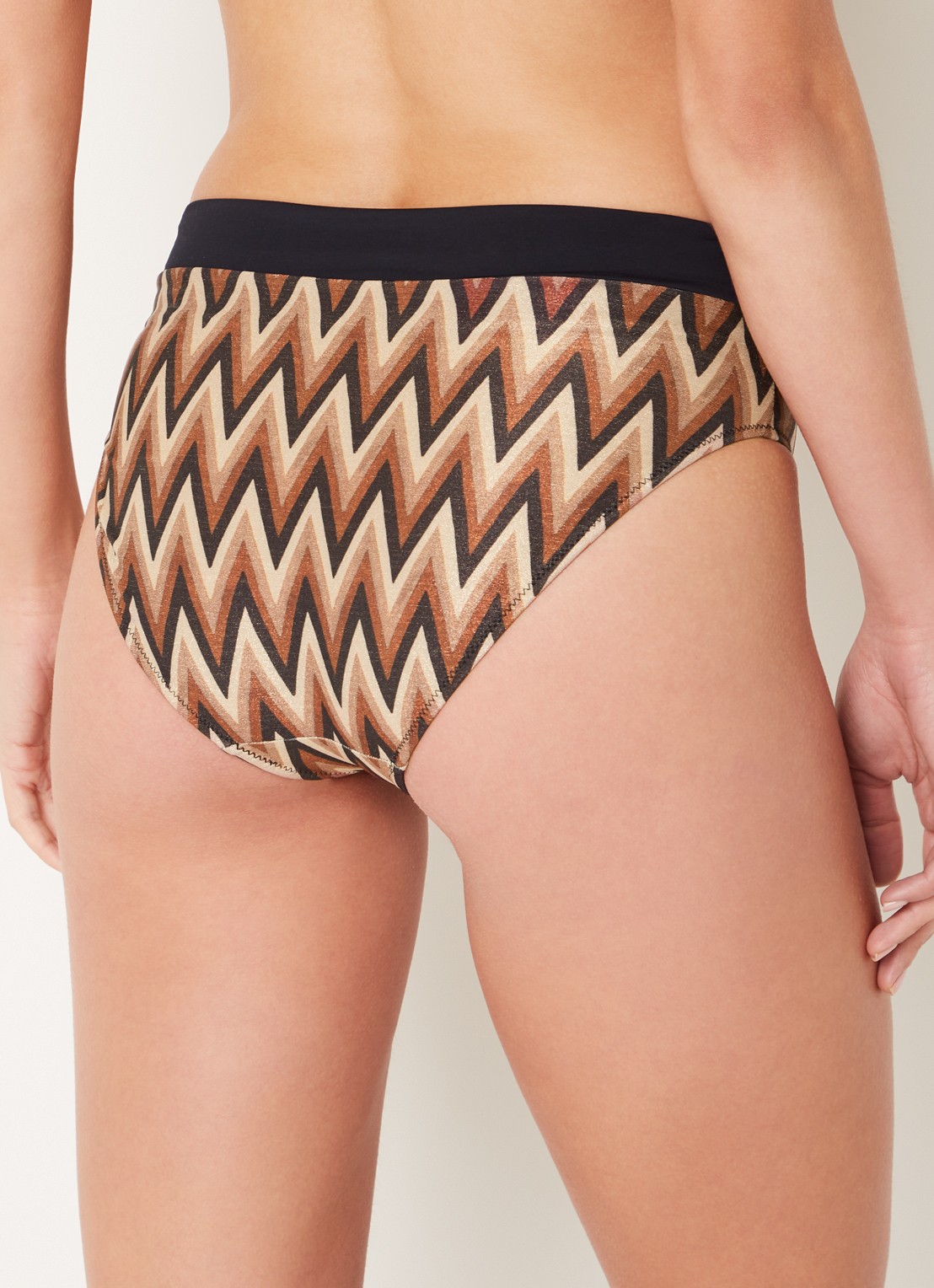Marie Jo Su Ana high waisted bikinislip met print en lurex - achterkant bruin