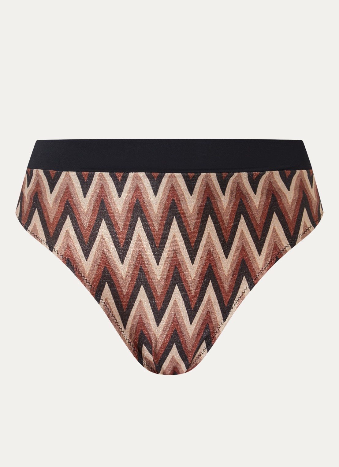 Marie Jo Su Ana high waisted bikinislip met print en lurex - voorkant 4 bruin