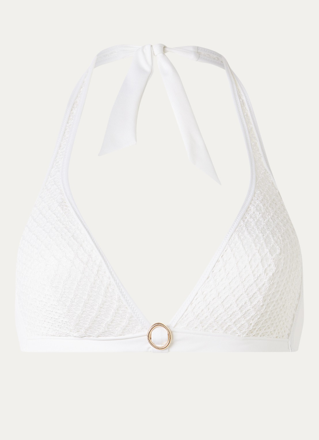 Marie Jo Taleah halter bikinitop met overlay van kant - voorkant 3 wit