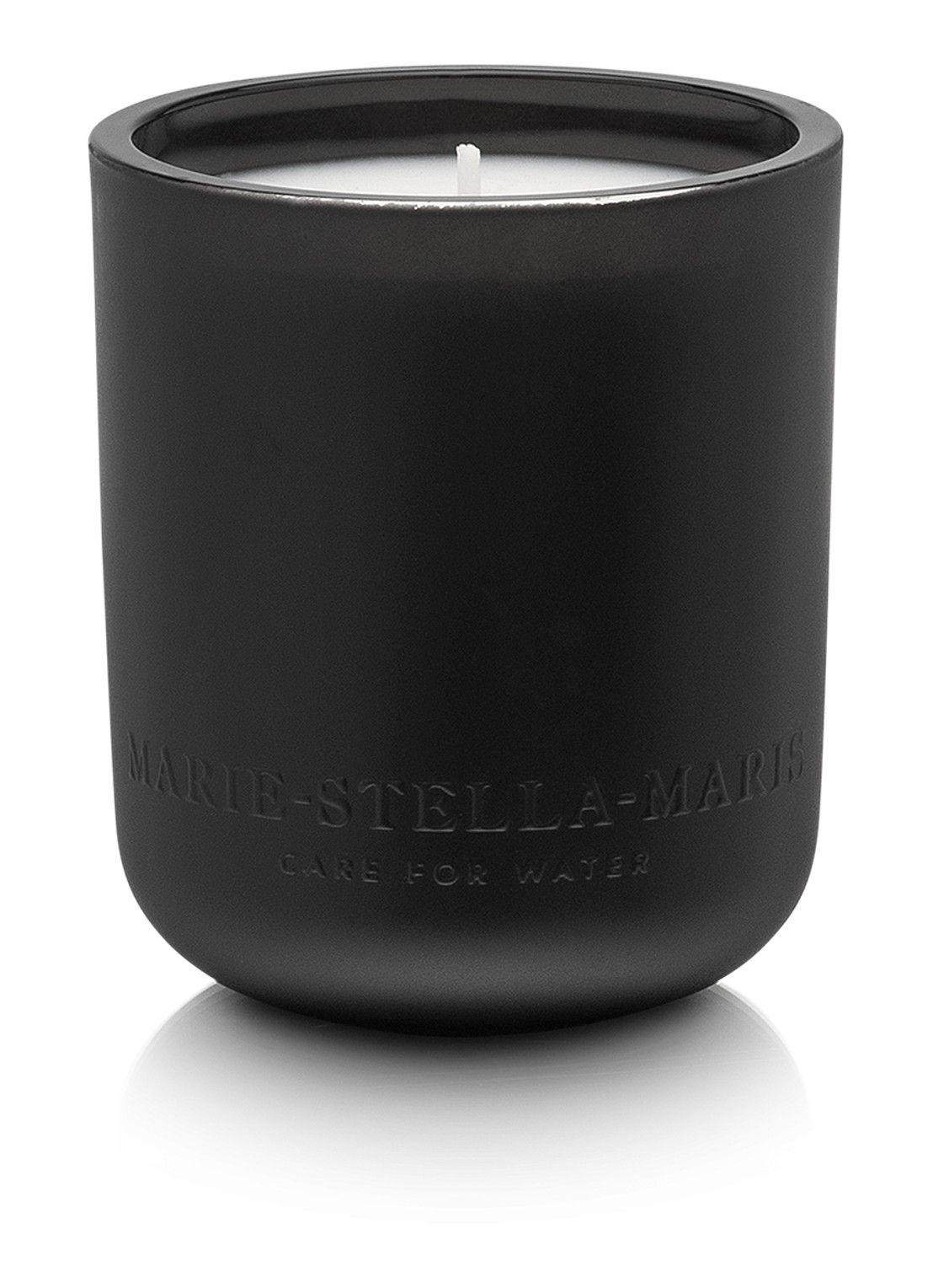 Marie-Stella-Maris Candle Rock Roses navulbare geurkaars 300 gram - voorkant zwart