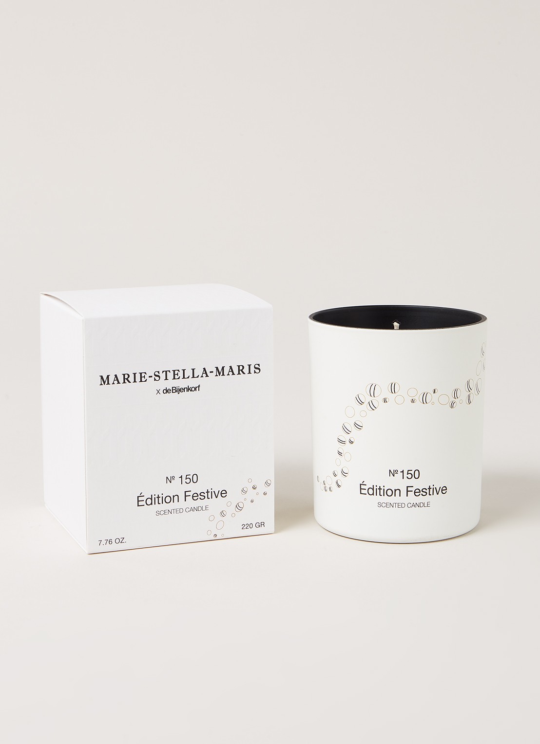 Marie-Stella-Maris Édition Festive No.150 geurkaars 220 gram - voorkant 2 gebroken wit