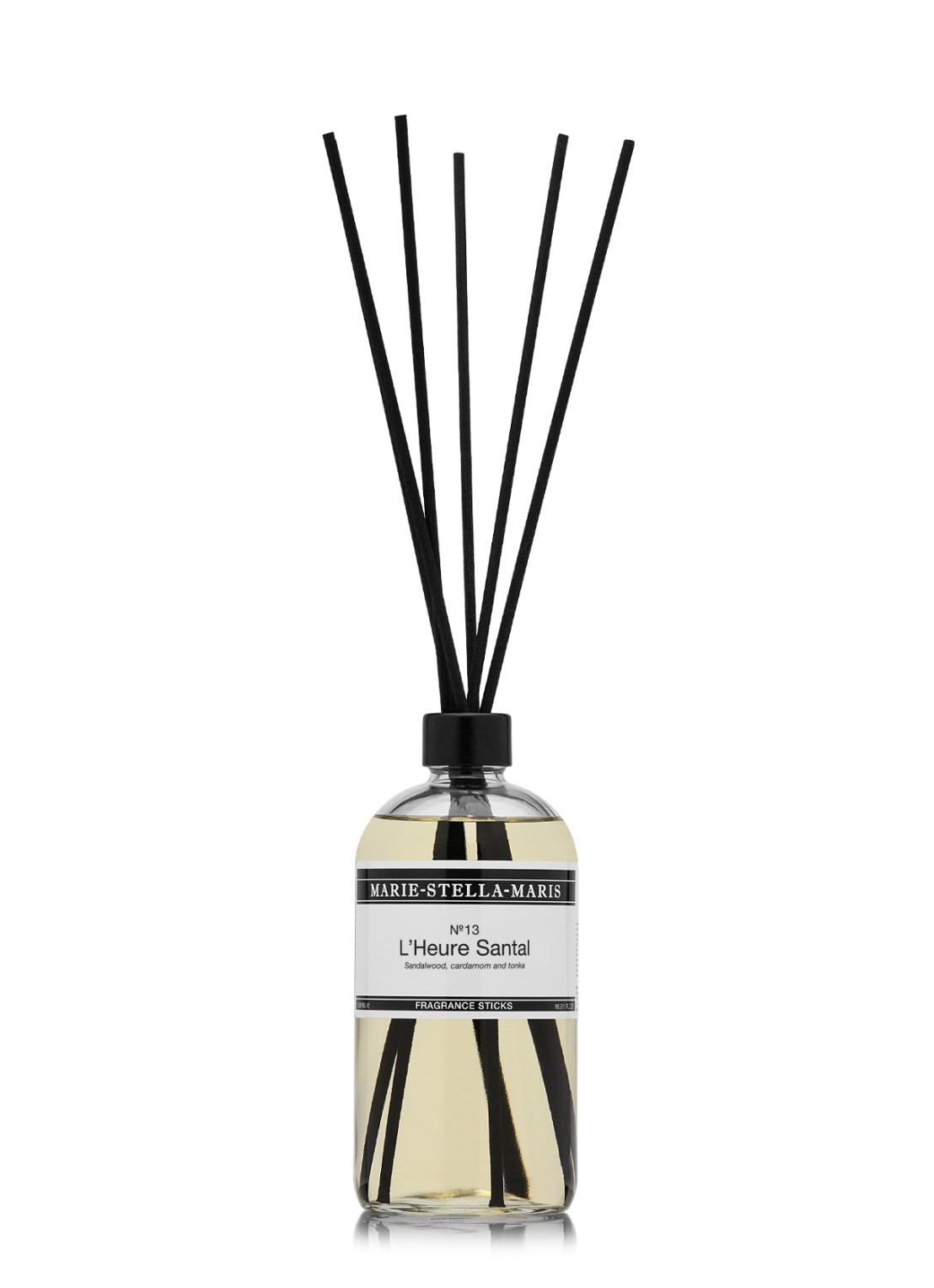 Marie-Stella-Maris L'Heure Santal geurstokjes 500 ml - voorkant 3 transparant