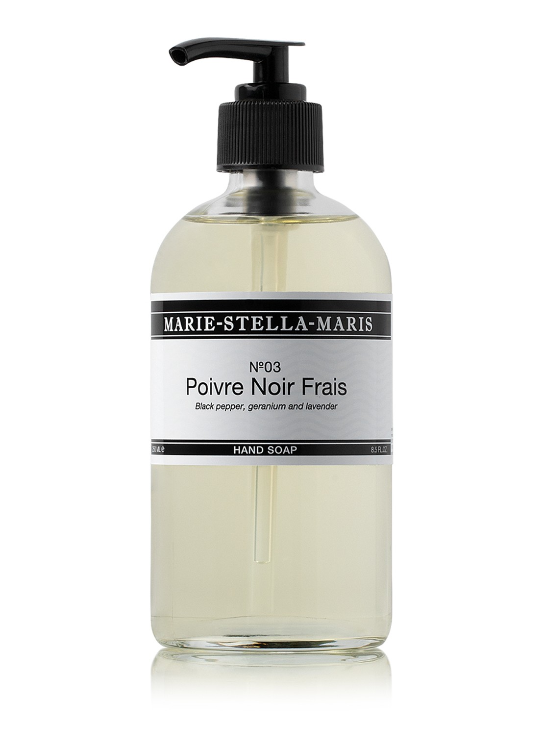 Marie-Stella-Maris No.03 Poivre Noir Frais handzeep 250 ml - voorkant wit