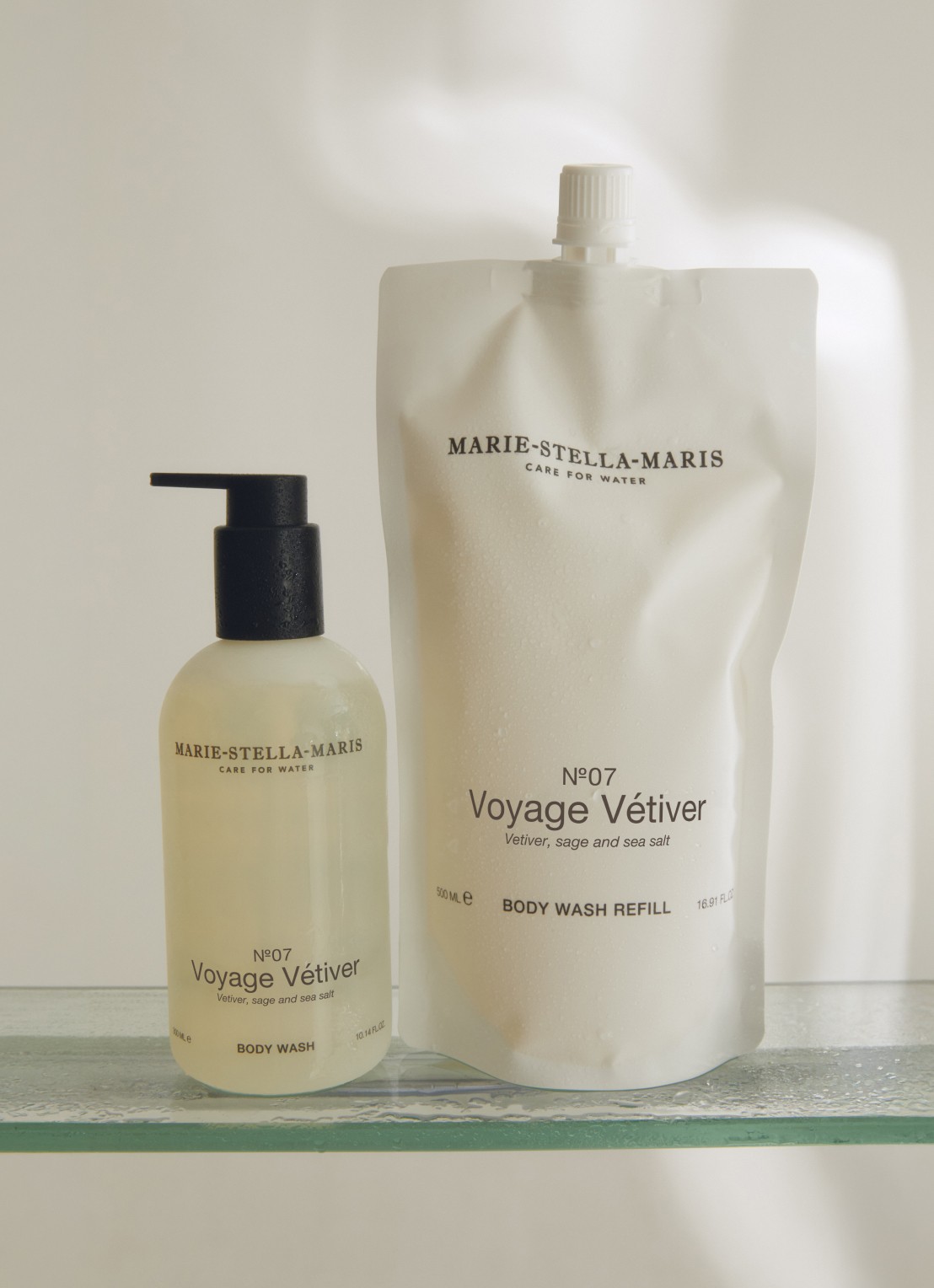 Marie-Stella-Maris No.07 Voyage Vétiver douchegel navulling 500 ml - voorkant 3 wit