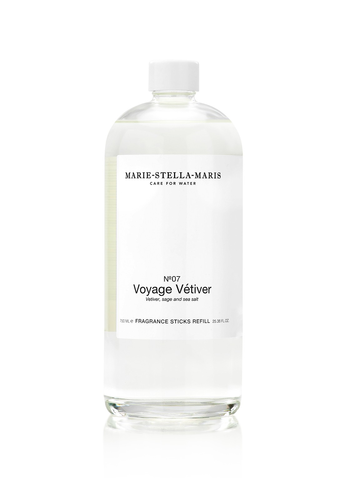 Marie-Stella-Maris No. 07 Voyage Vétiver Fragrance Sticks - geurstokjes navulling 750 ml - voorkant transparant