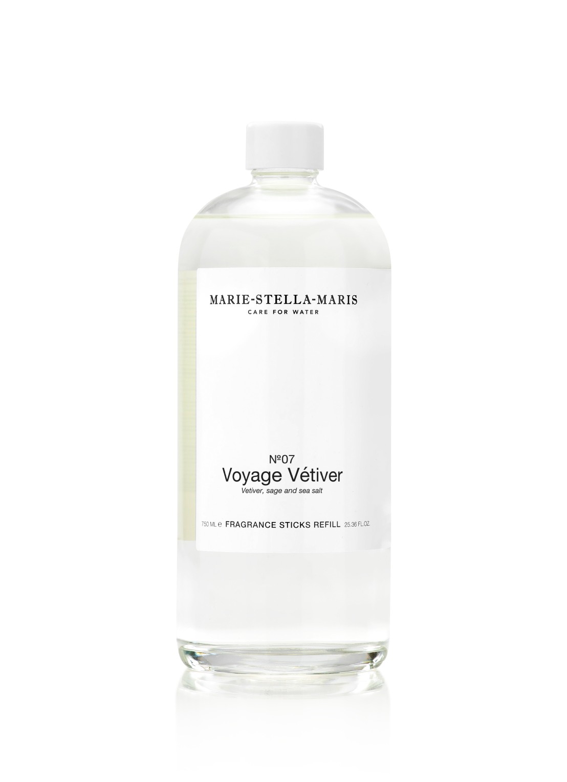 Marie-Stella-Maris No. 07 Voyage Vétiver Fragrance Sticks - geurstokjes navulling 750 ml - voorkant 2 transparant