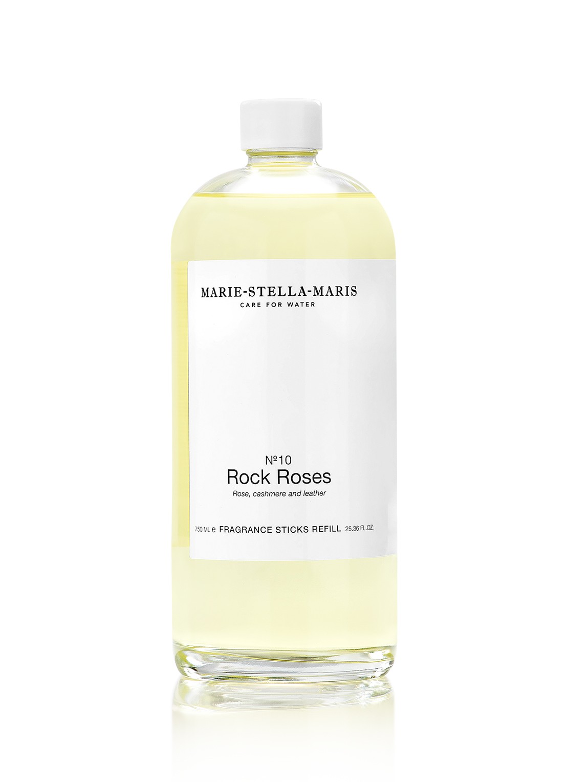 Marie-Stella-Maris No. 10 Rock Roses Fragrance Sticks - geurstokjes navulling 750 ml - voorkant transparant