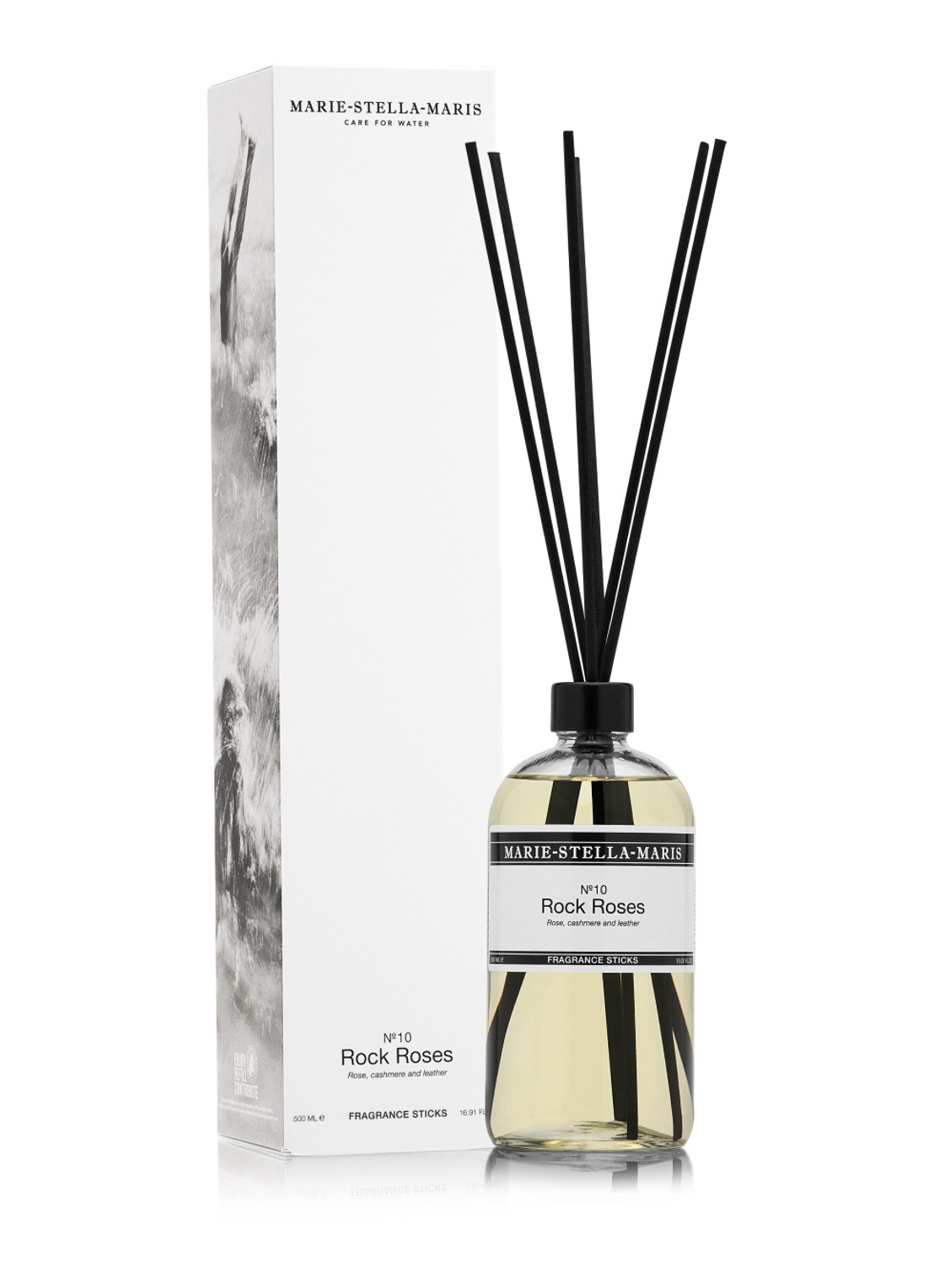 Marie-Stella-Maris No.10 Rock Roses geurstokjes 500 ml - detail transparant
