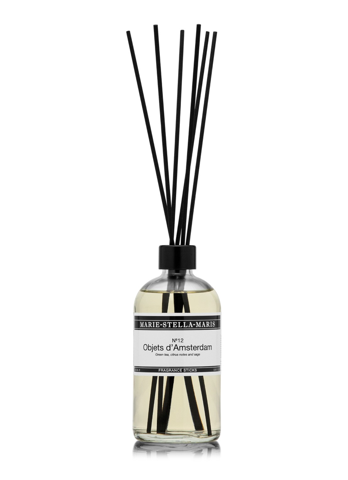 Marie-Stella-Maris No.12 Objets d'Amsterdam geurstokjes 250 ml - voorkant 3 transparant