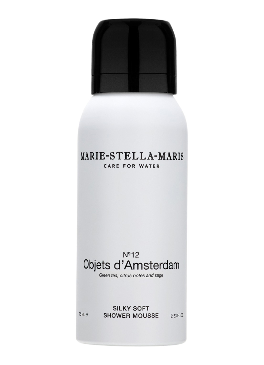 Marie-Stella-Maris No.12 Objets d’Amsterdam Silky Soft Shower Mousse - schuimende douchegel - voorkant transparant