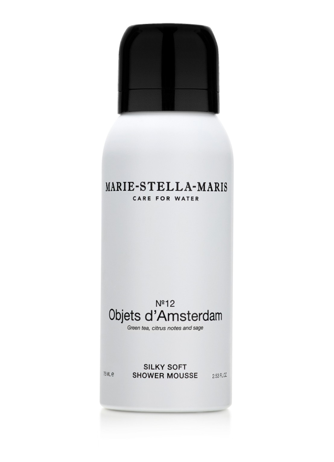 Marie-Stella-Maris No.12 Objets d’Amsterdam Silky Soft Shower Mousse - schuimende douchegel - voorkant 3 transparant